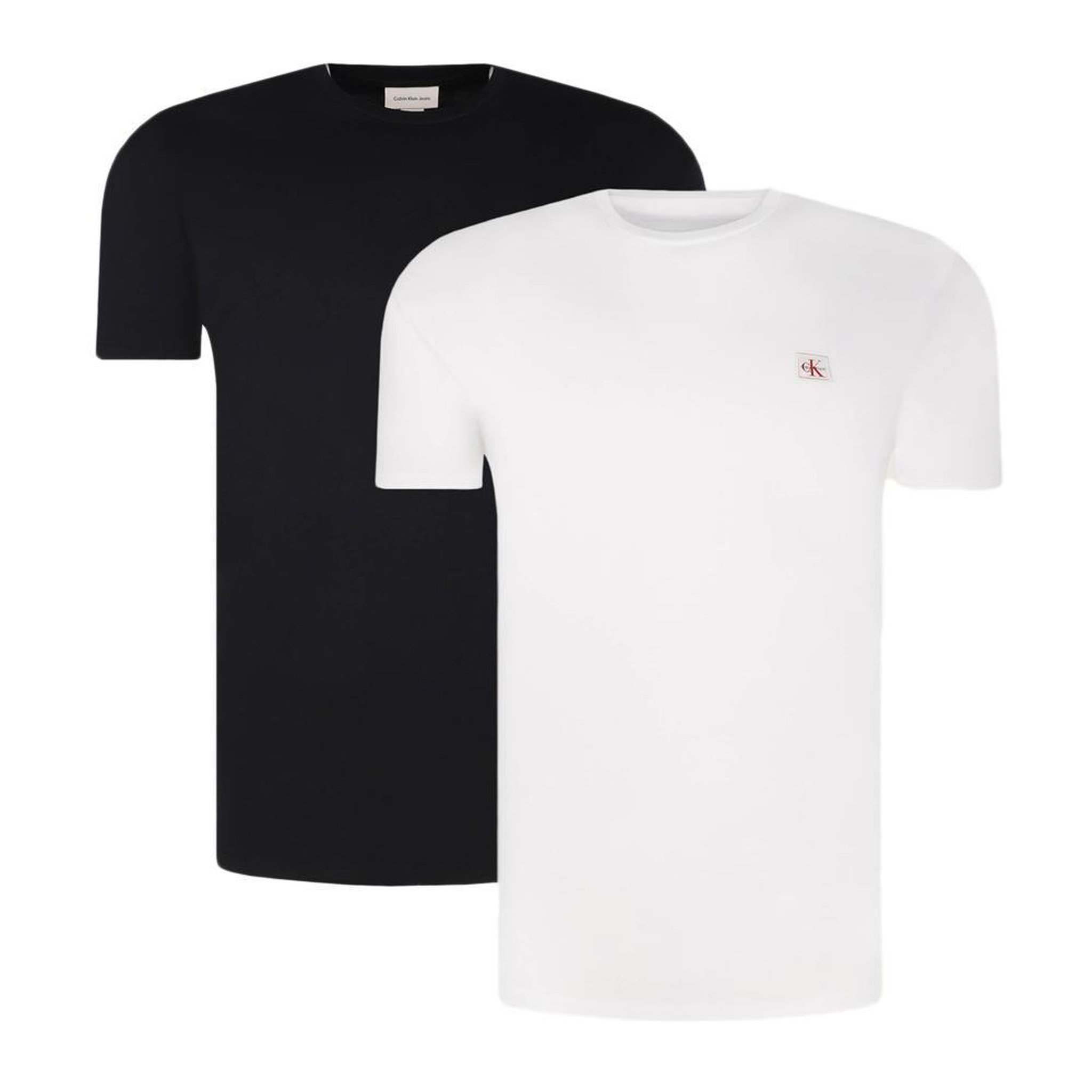 Voir la diapositive 1 : CALVIN KLEIN JEANS X2 T-Shirts Blanc/Noir Homme Calvin Klein Woven Label