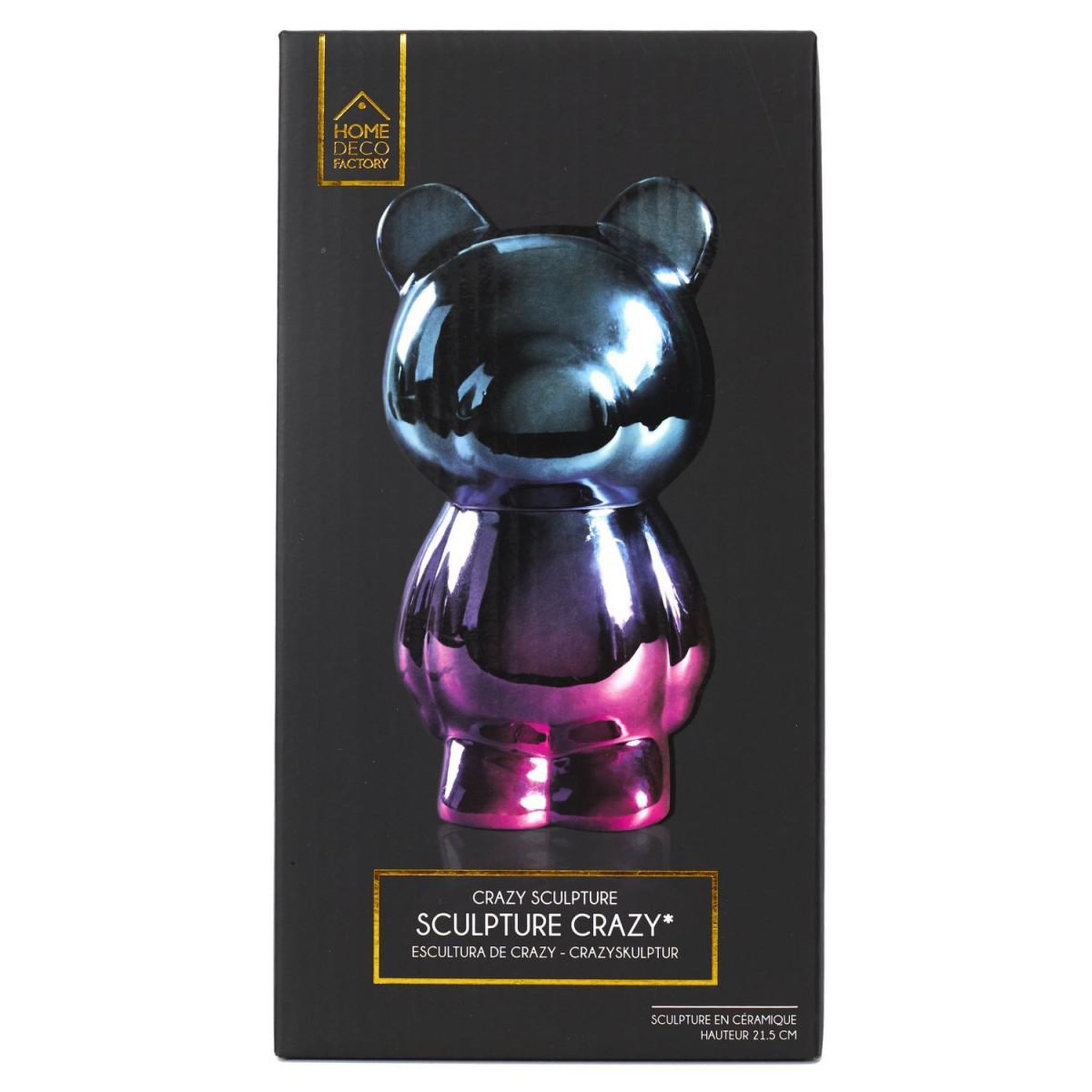 Voir la diapositive 4 : The Home Deco Factory Statuette déco crazy  electroplate  21cm multicolore