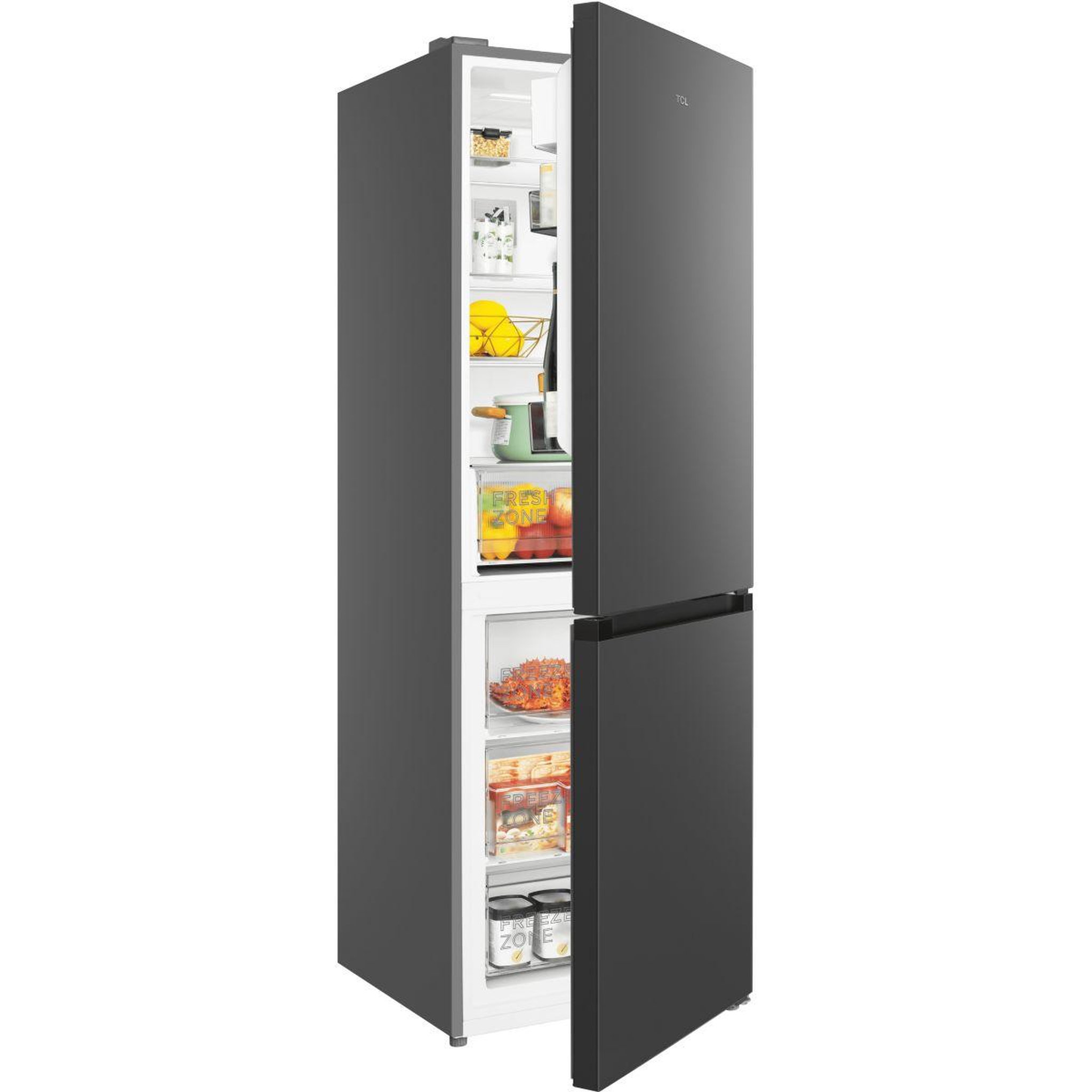 Voir la diapositive 5 : TCL Réfrigérateur combiné RF340BSD0