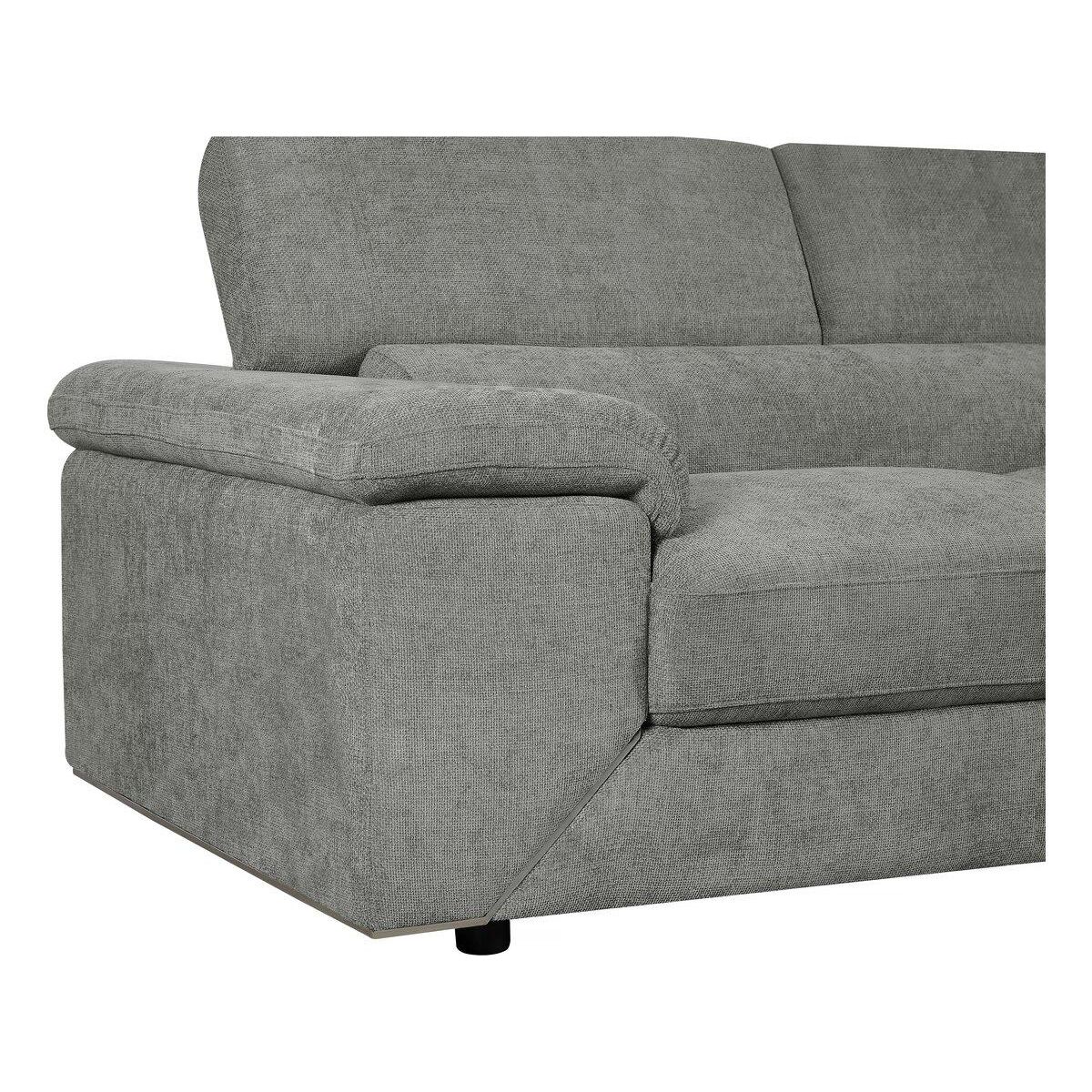 Habitat et Jardin Canapé d'angle en tissu chenille  London  - 4 places - Gris