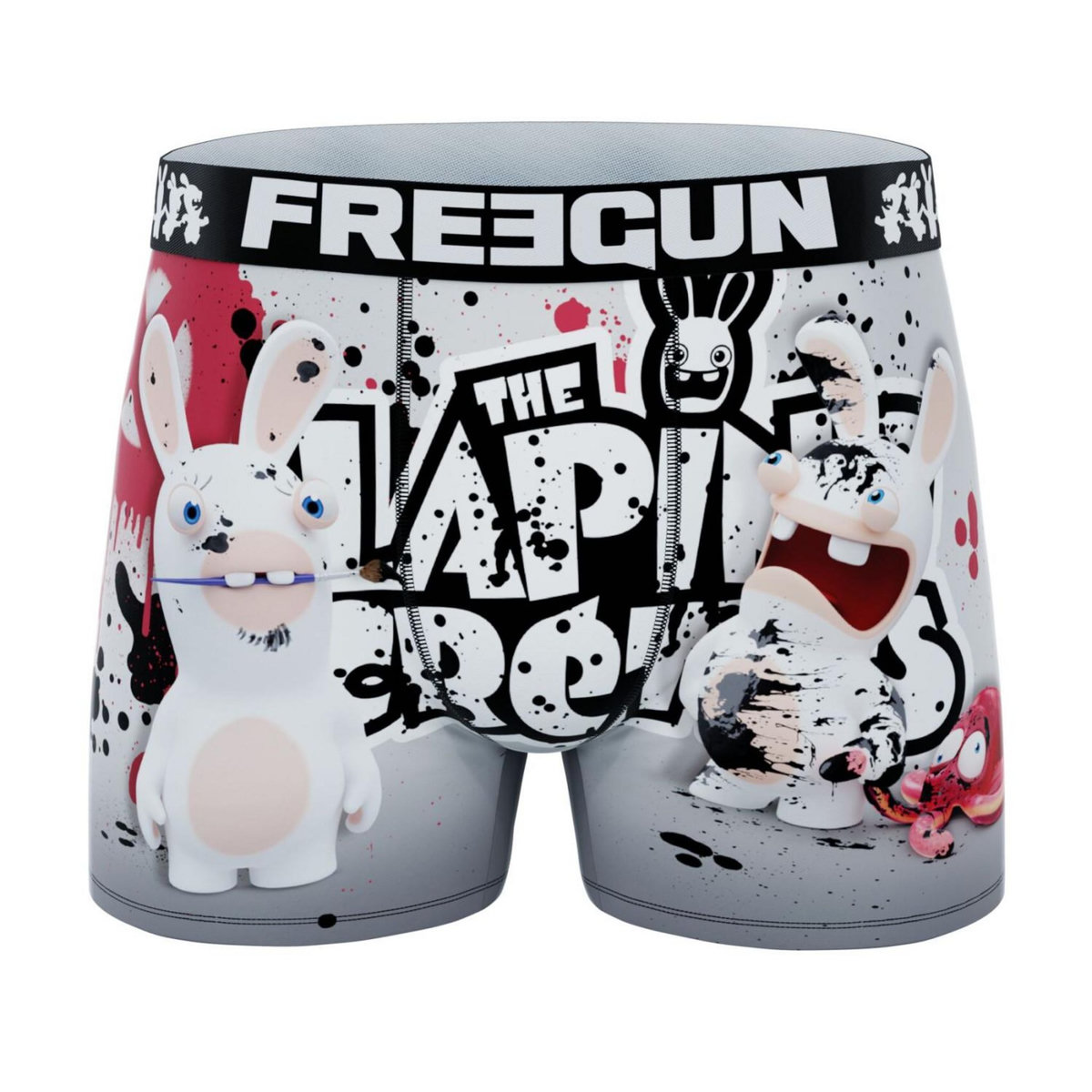 FREEGUN Lot de 4 boxers homme Lapins Crétins