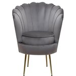 Habitat et Jardin Fauteuil en velours  Floria  - 75 x 68 x 77.5 cm - Gris
