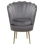 Voir la diapositive 1 : Habitat et Jardin Fauteuil en velours  Floria  - 75 x 68 x 77.5 cm - Gris