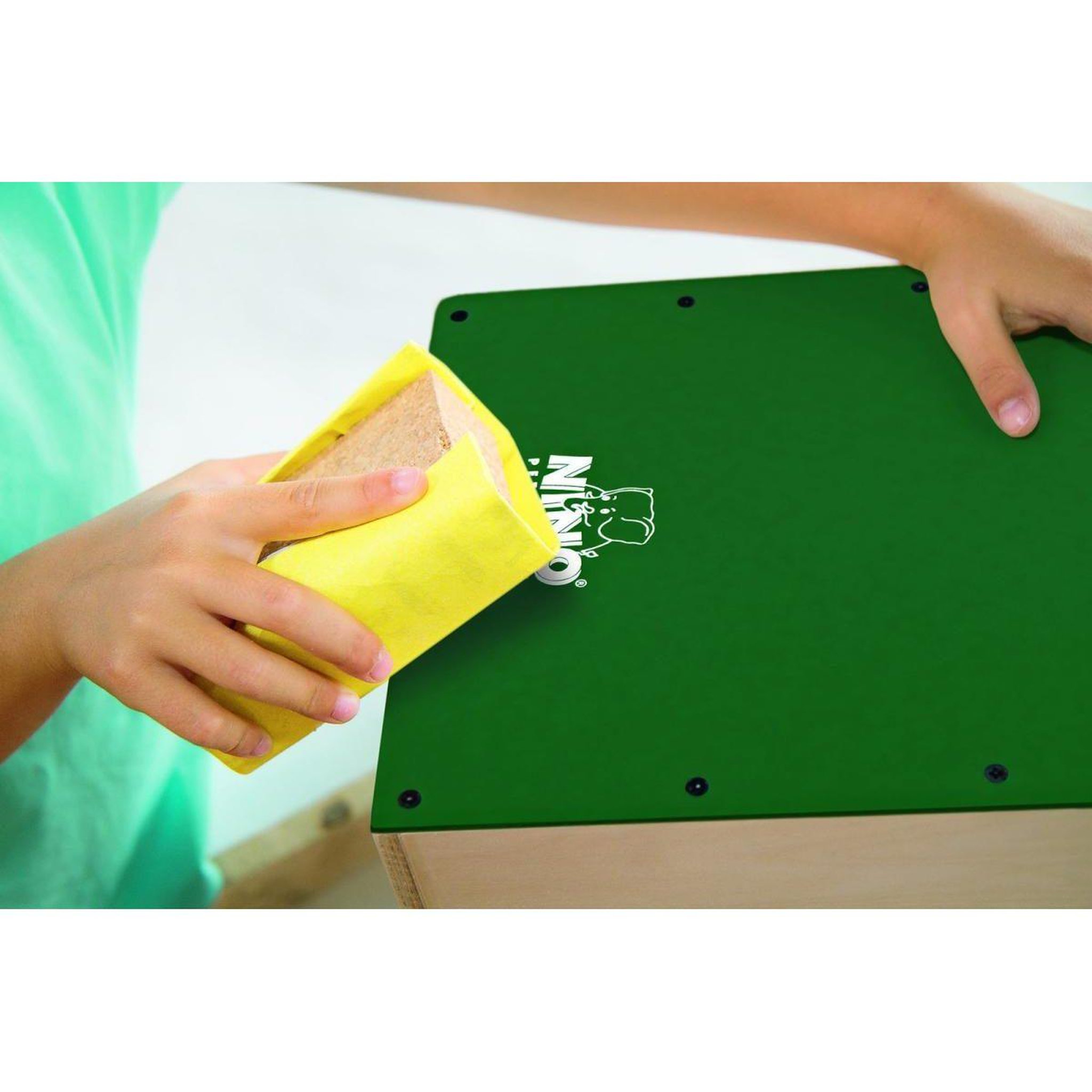Voir la diapositive 3 : NINO PERCUSSION Kit de fabrication de cajon - façade ardoise