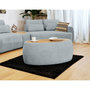 Voir la diapositive 2 : BEST MOBILIER Mahina - table basse ovale - en tissu bouclette et plateau effet bois - 114 cm