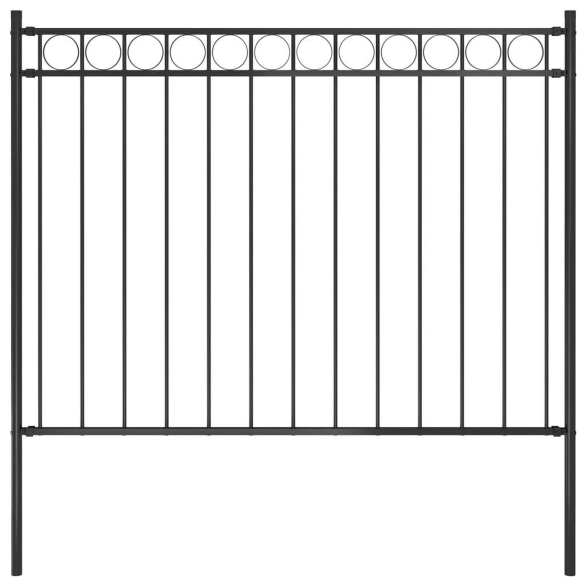 VIDAXL Cloture de jardin Acier 1,7x1,2 m Noir