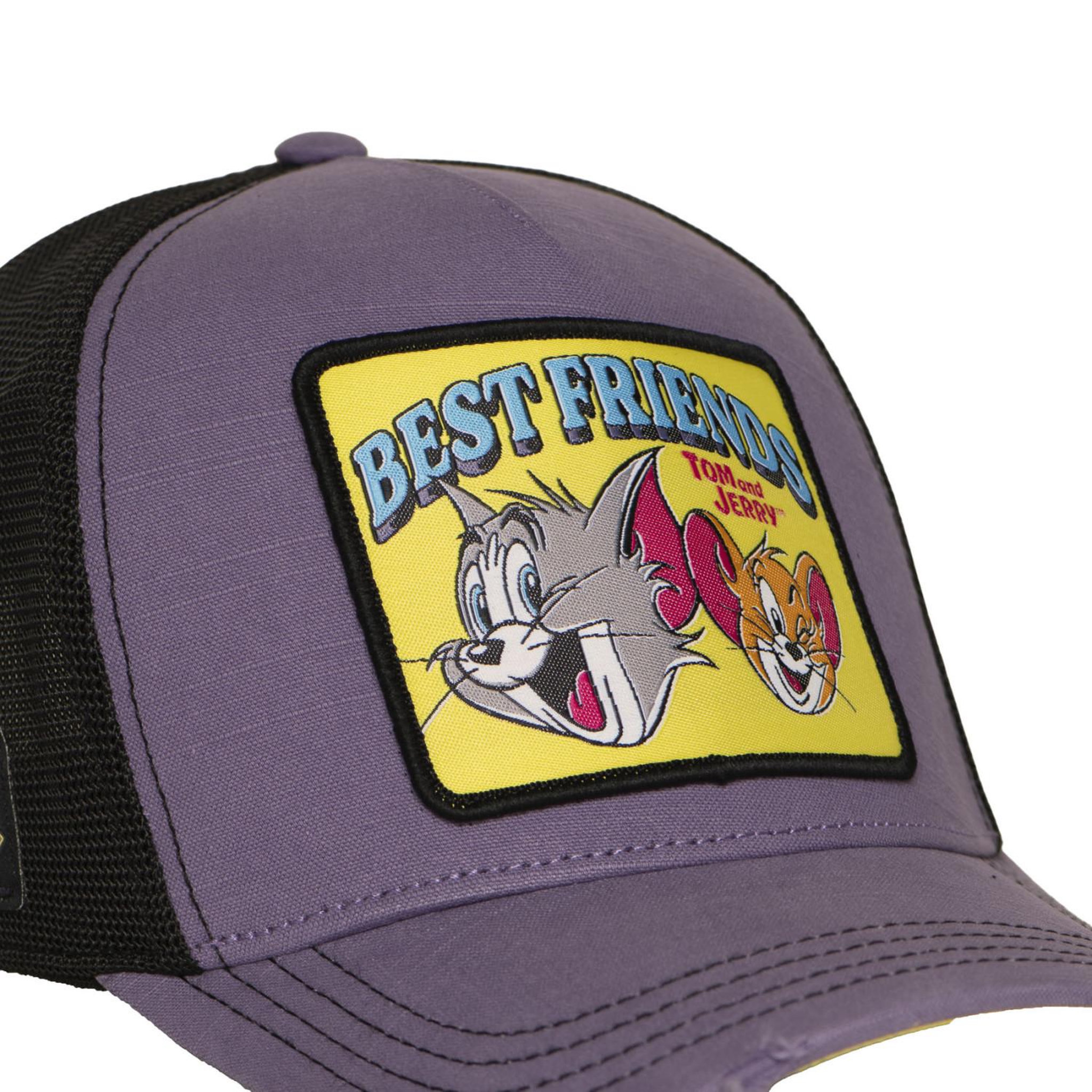 Voir la diapositive 3 : CAPSLAB Casquette trucker filet finitions premium tom & jerry best friends