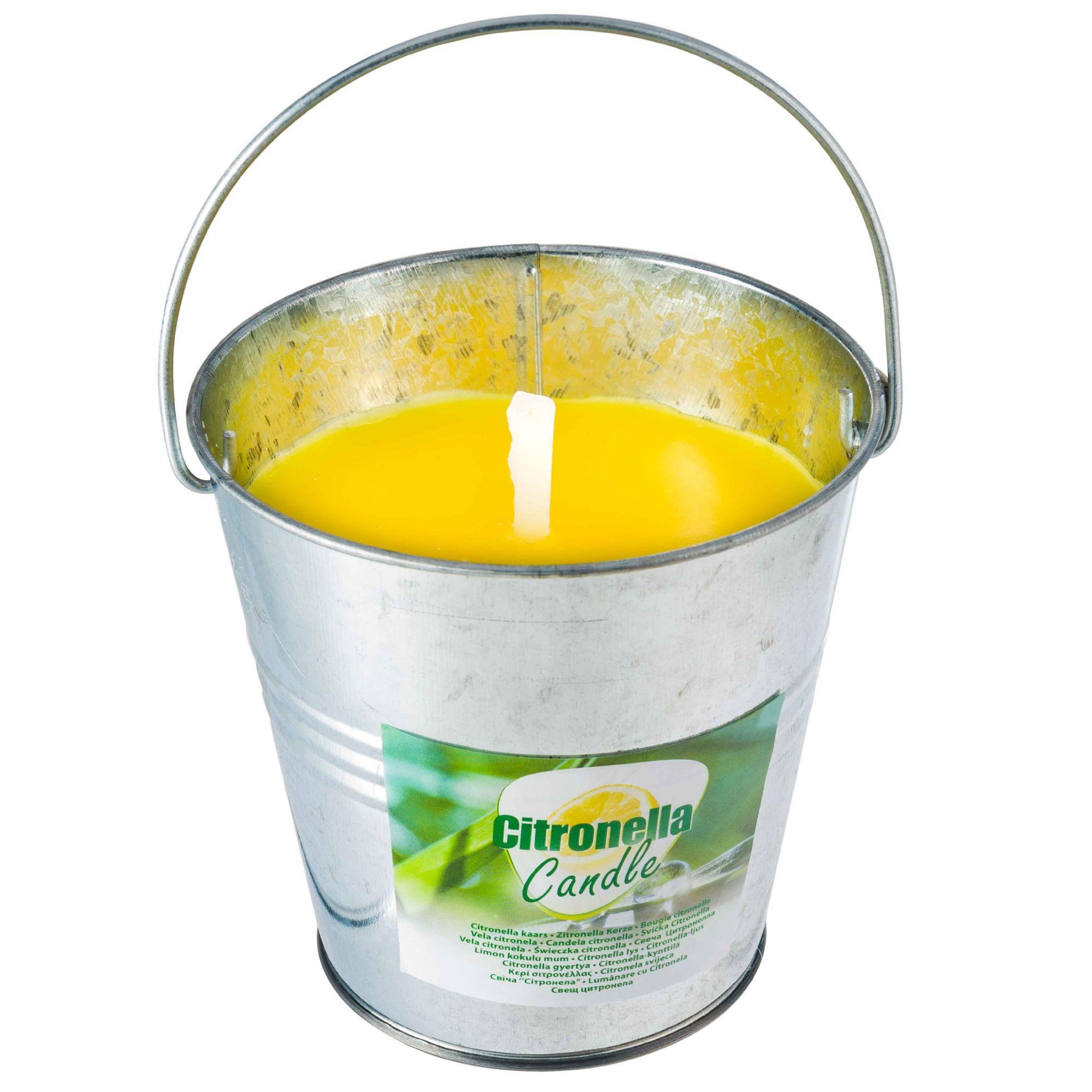 Citronella outdoor candle Bougie citronnelle avec seau acier 10x10cm