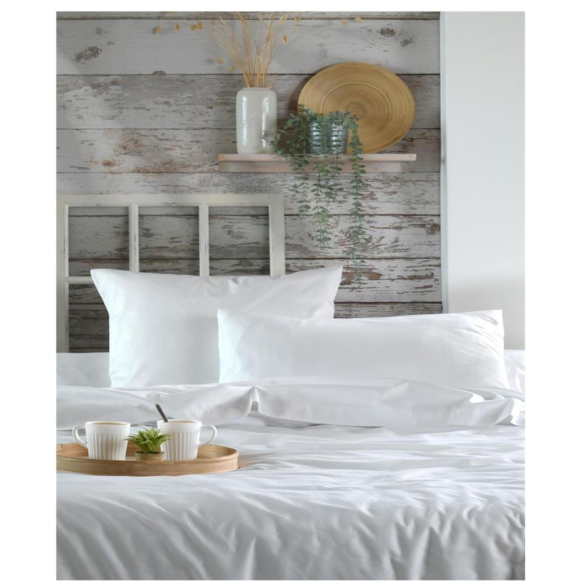 Voir la diapositive 4 : Eden Drap housse percale en coton nuage
