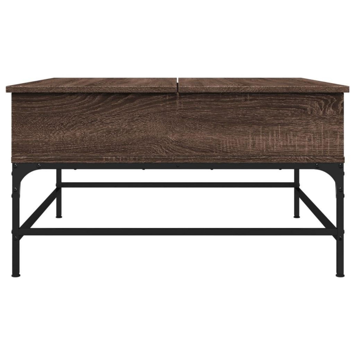 VIDAXL Table basse chene marron 80x80x45 cm bois d'ingenierie et metal