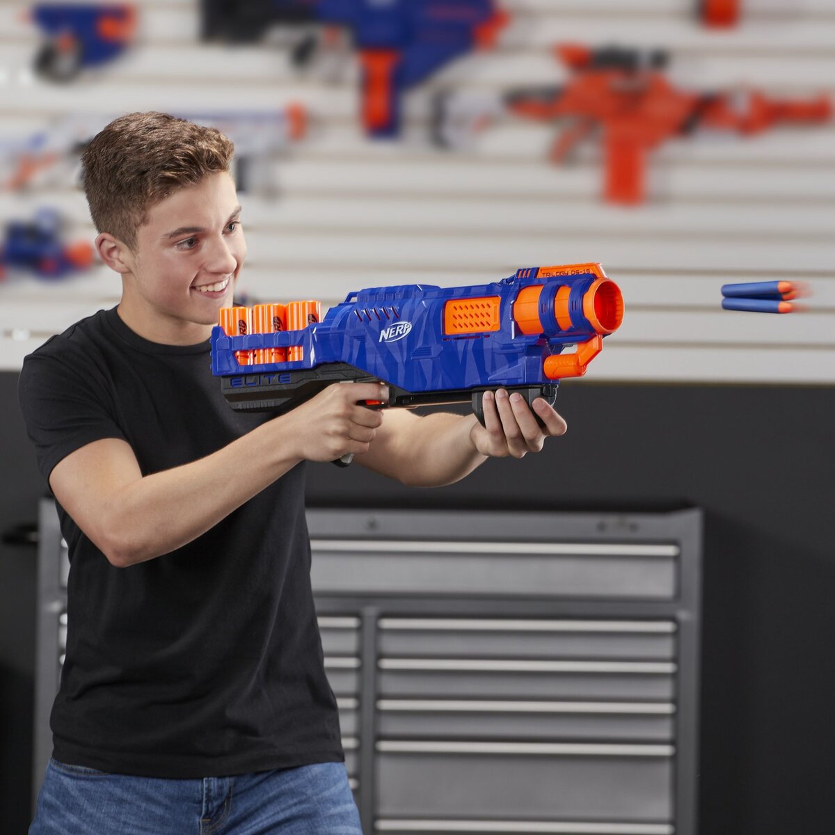 HASBRO Blaster Trilogy DS-15 + 15 fléchettes - Nerf N-Strike Elite