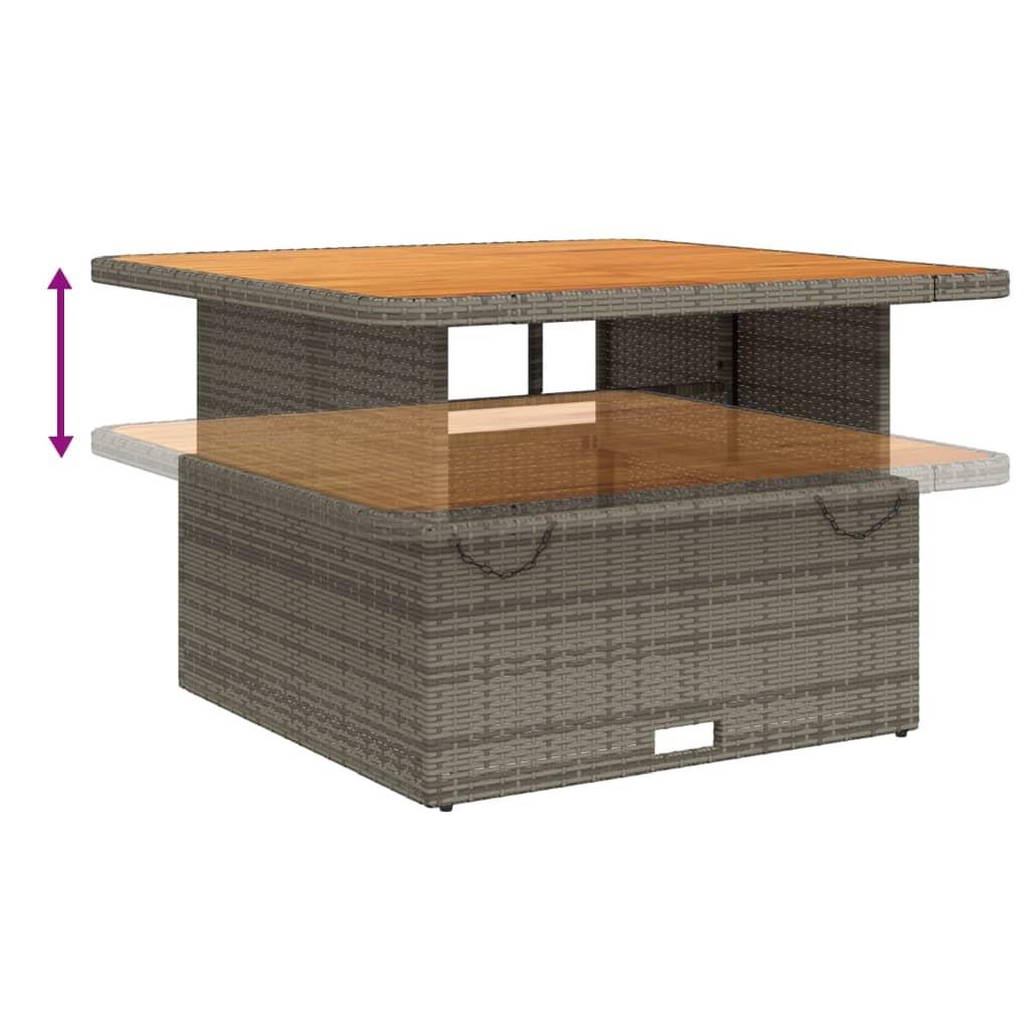 Voir la diapositive 4 : VIDAXL Ensemble a manger de jardin 5 pcs coussins gris resine tressee