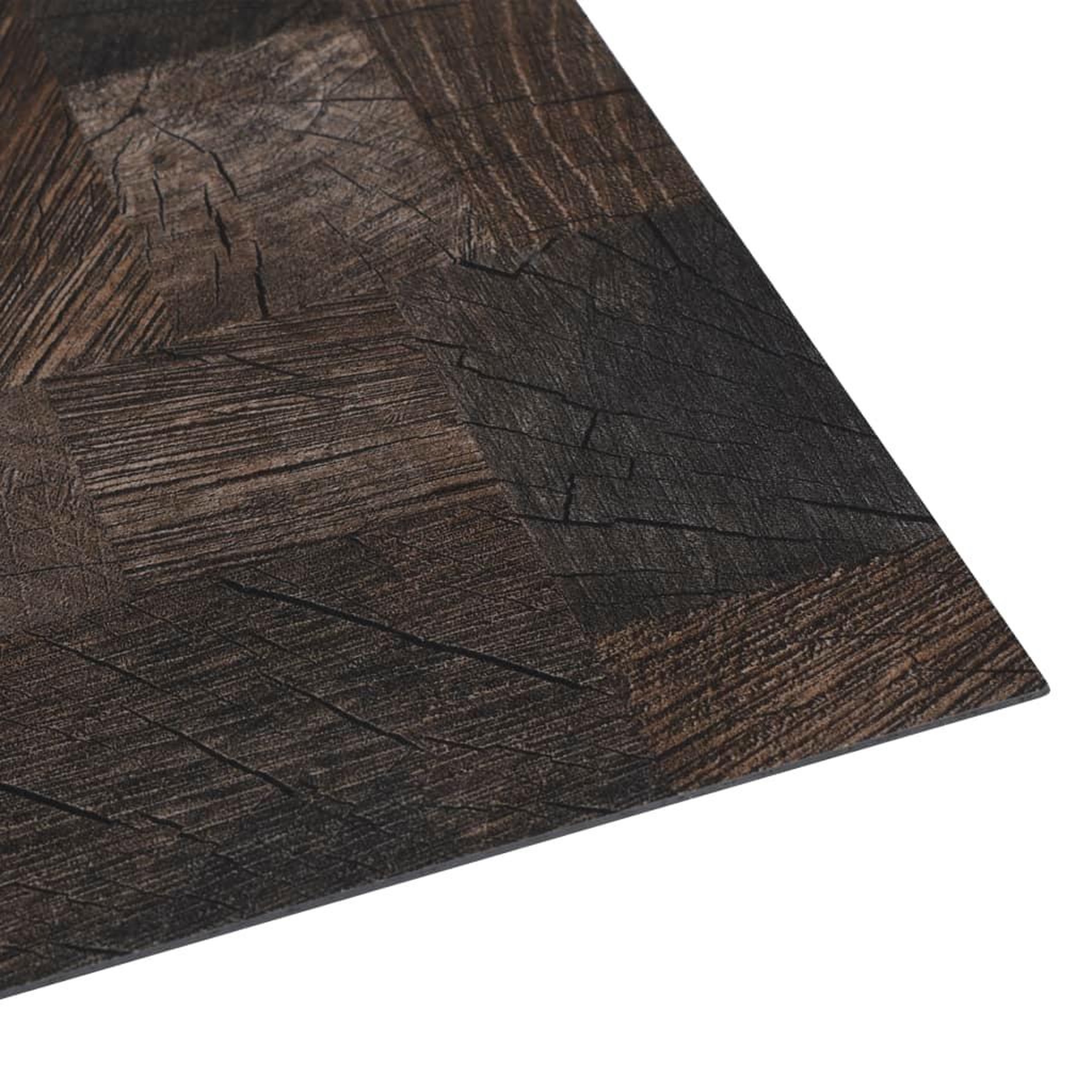 Voir la diapositive 4 : VIDAXL Dalle de plancher autoadhesif PVC 5,11 m^2 marron structure bois