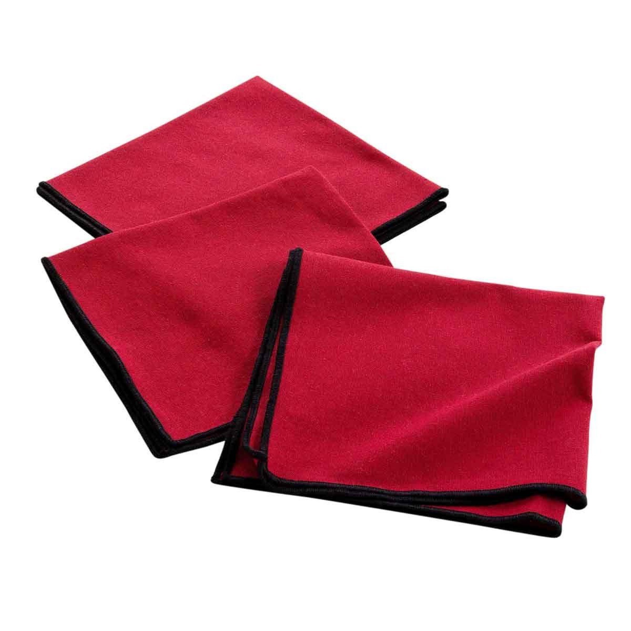 Douceur d'Intérieur Lot de 3 serviettes de table  mistraline  40x40cm bordeaux