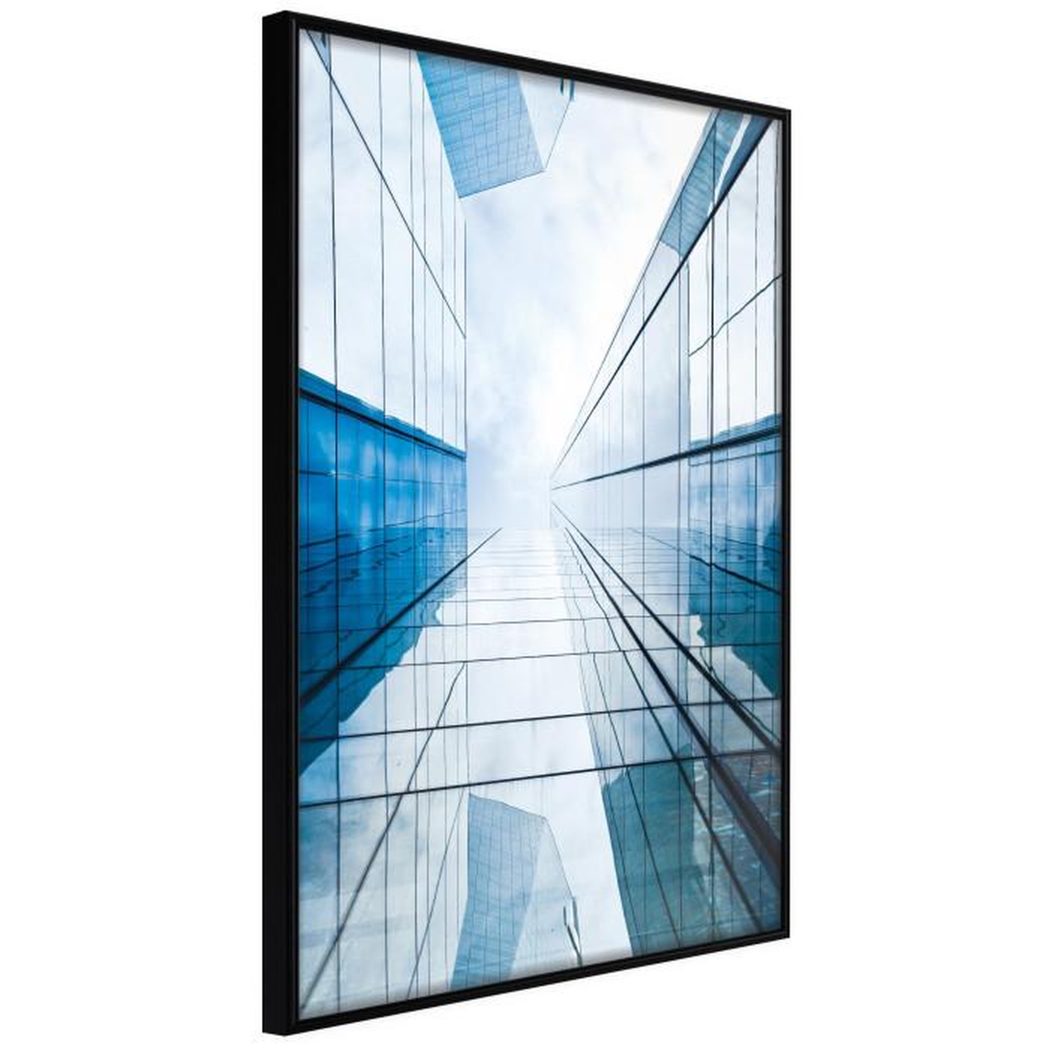 Paris Prix Affiche Murale Encadrée  Steel and Glass Blue. Coloris disponibles : Noir, Jaune