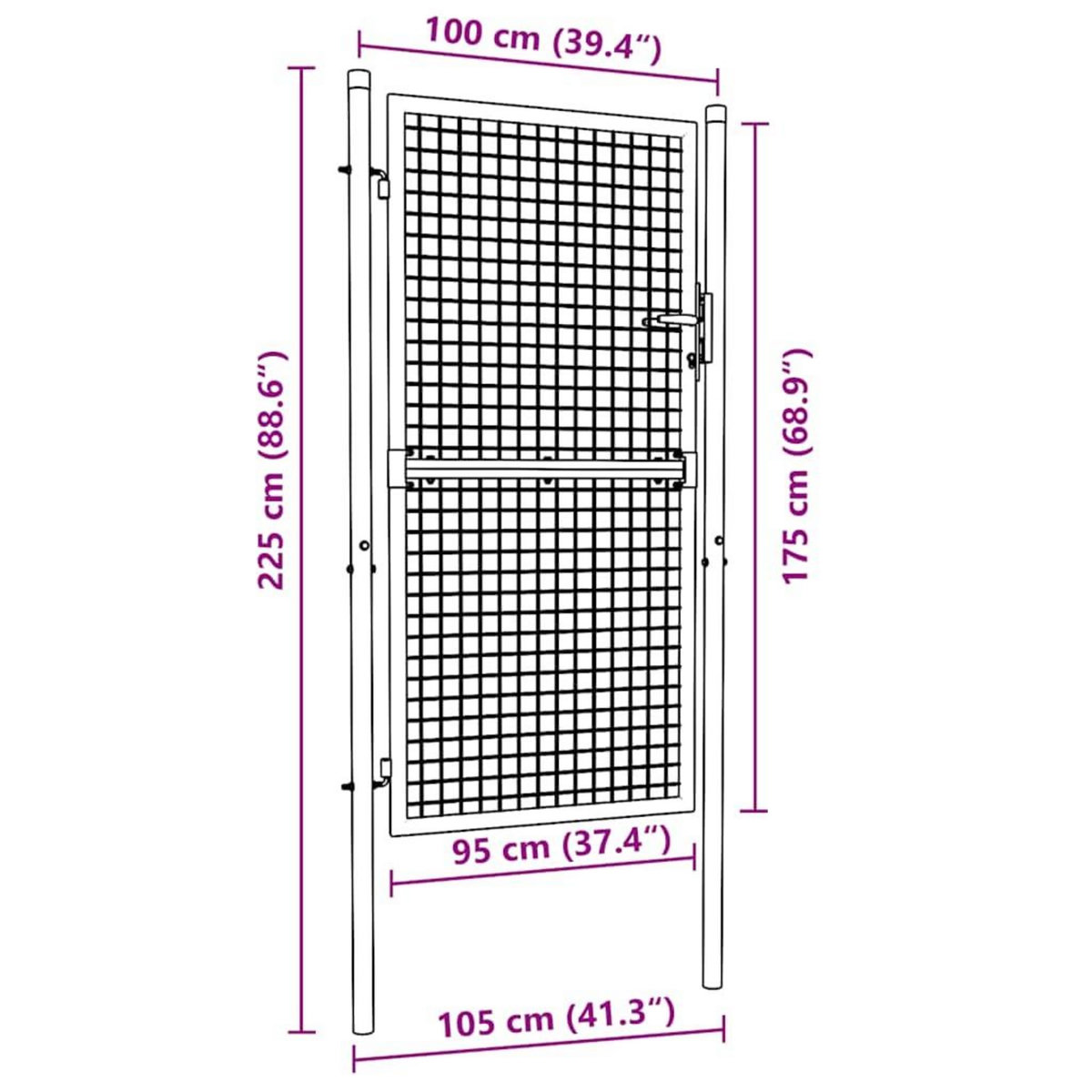 VIDAXL Portail de cloture acier 100x175 cm vert
