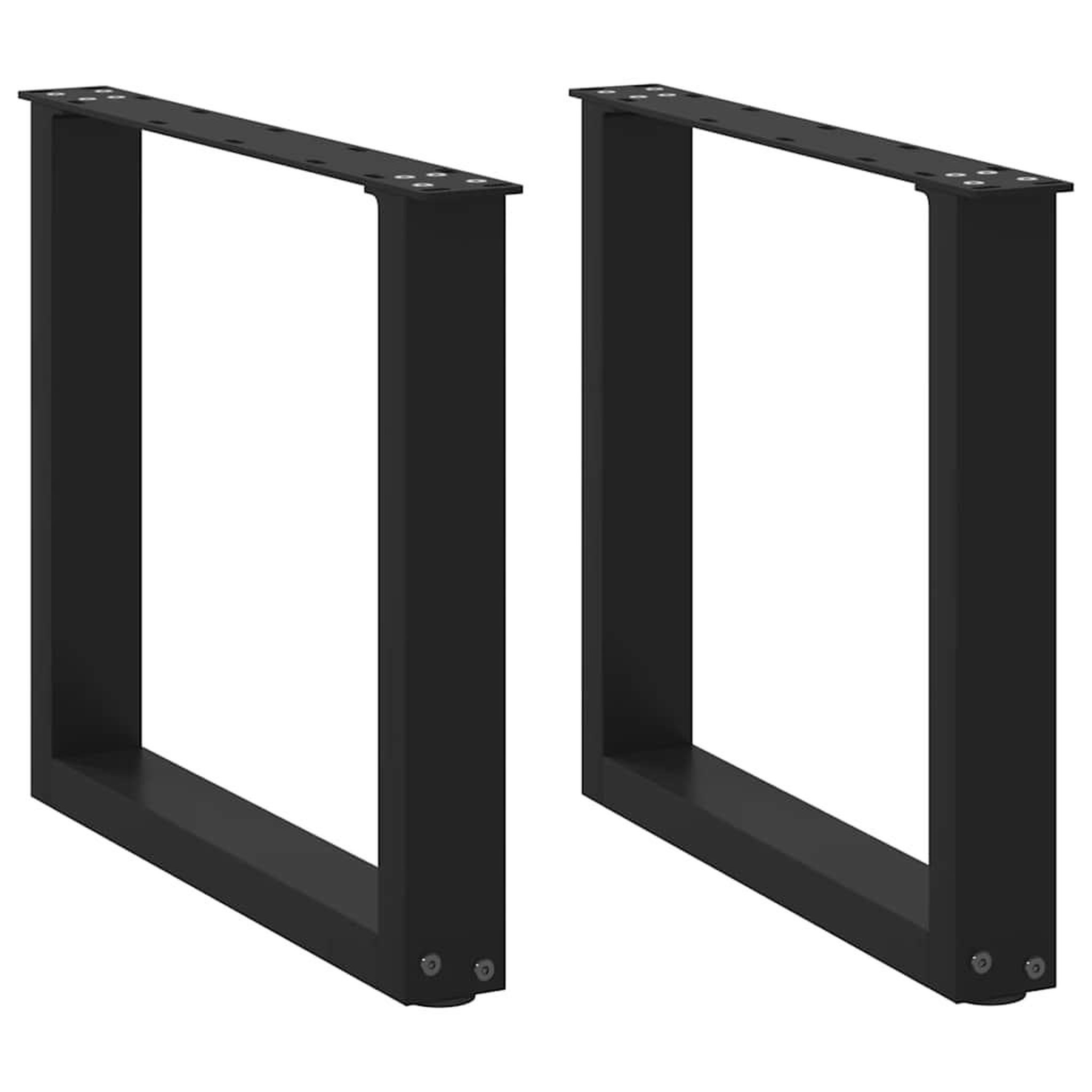 VIDAXL Pieds de table basse forme de U 2 pcs noir 50x(42-43) cm acier