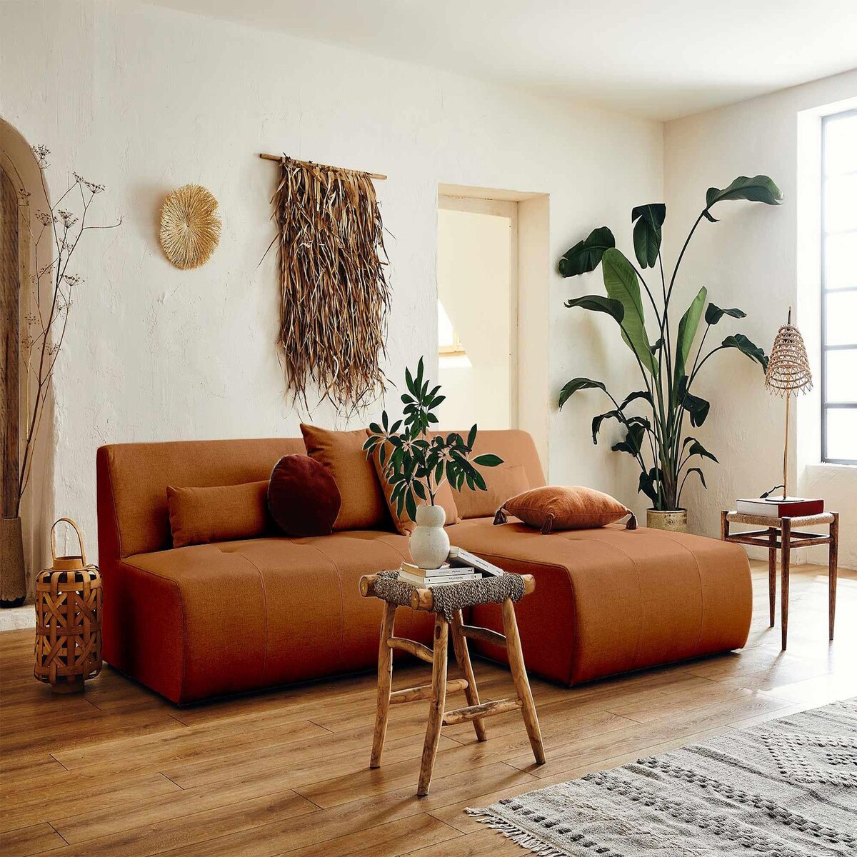 LISA DESIGN Onyx - canapé modulable d'angle réversible 4 places - en tissu