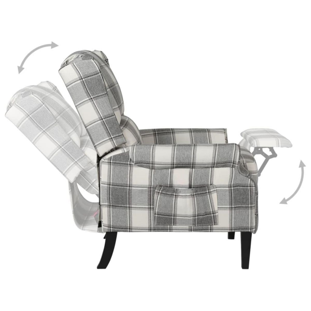 VIDAXL Fauteuil inclinable Gris blanc Tissu