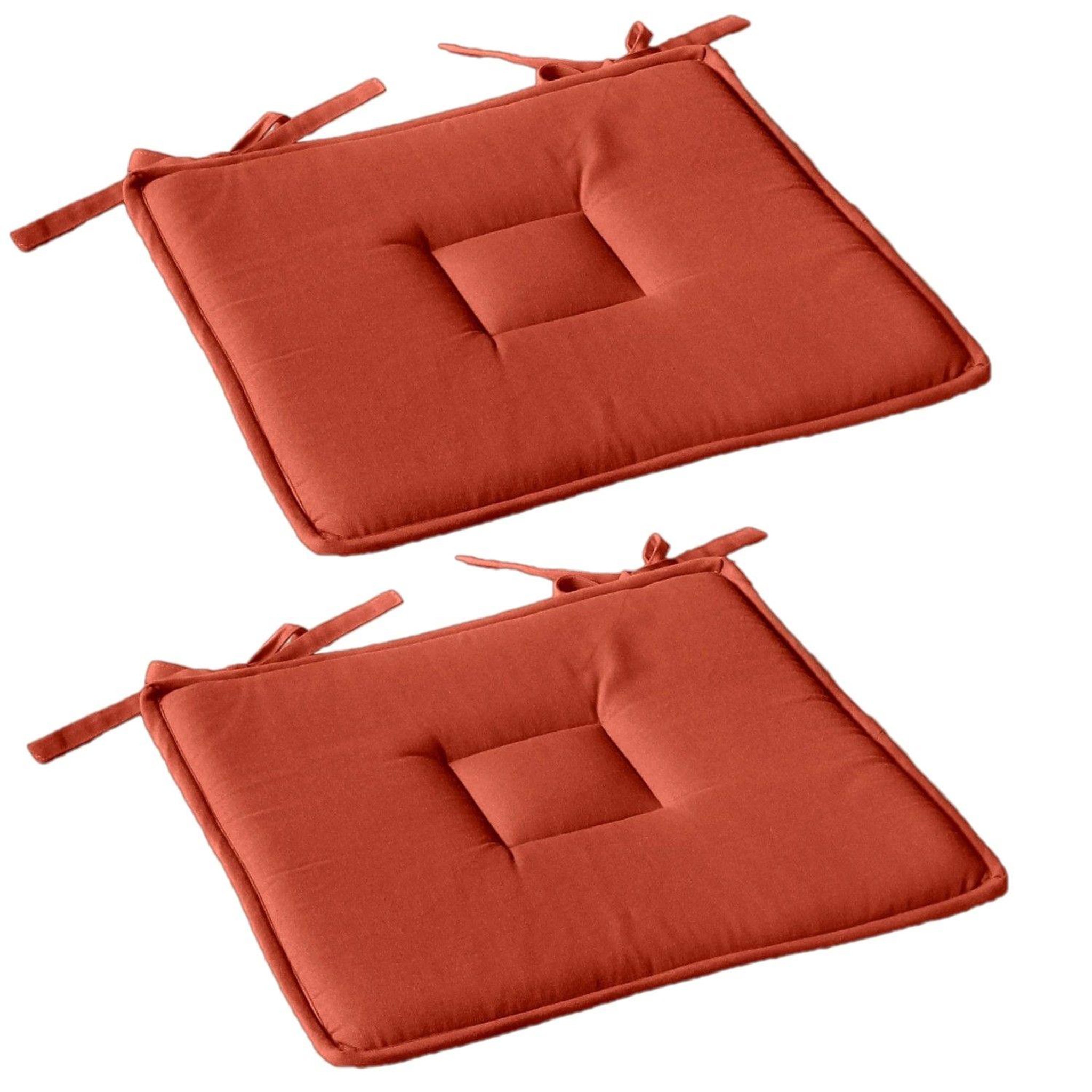 Voir la diapositive 1 : TOILINUX Lot de 2 galettes de chaise en coton panama