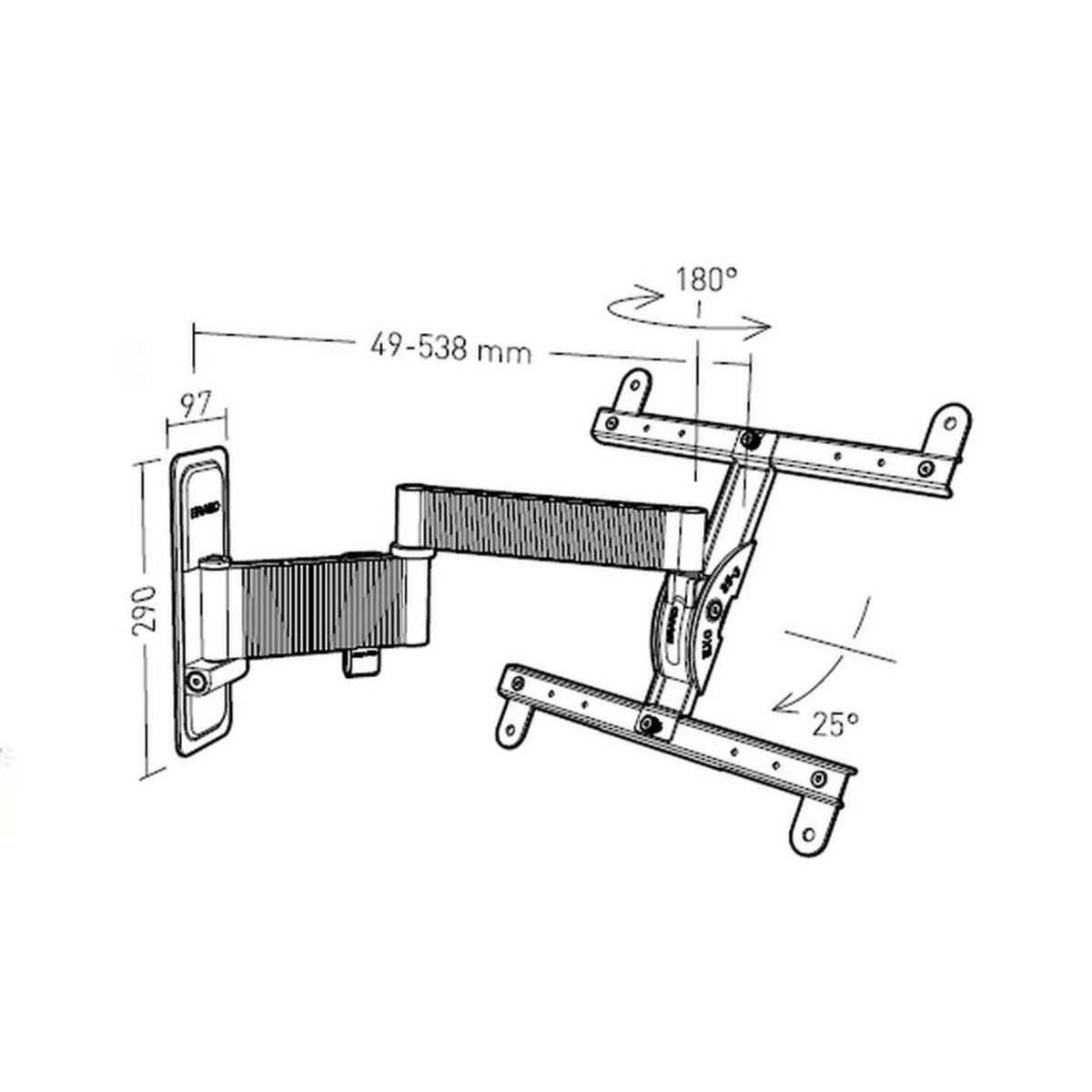Erard Support mural inclinable/orientable pour écran de 30 à 55 - 048340