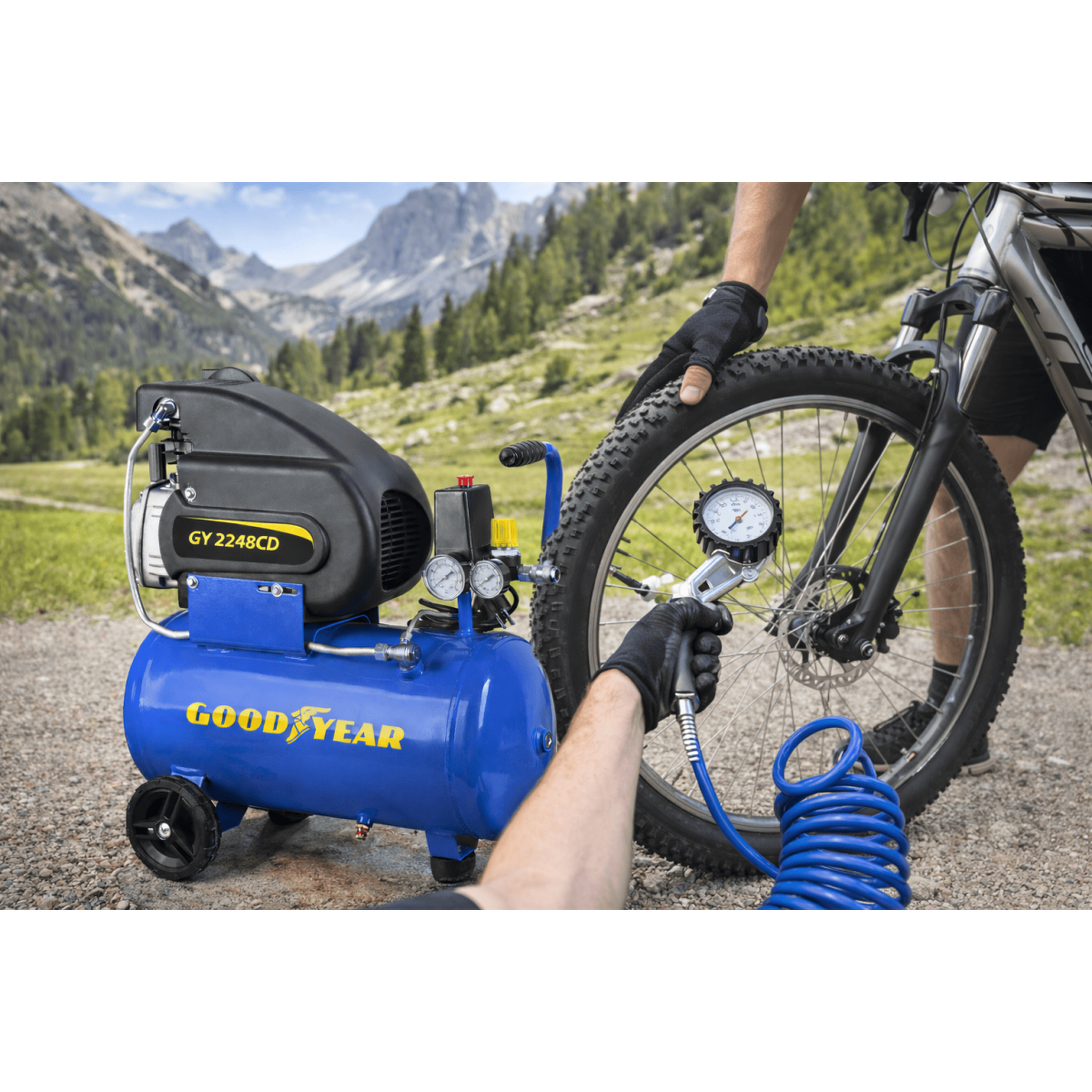 Voir la diapositive 3 : GOODYEAR Compresseur d'air silencieux 24 litres 8 bar 2cv 1.5kw 115 psi goodyear