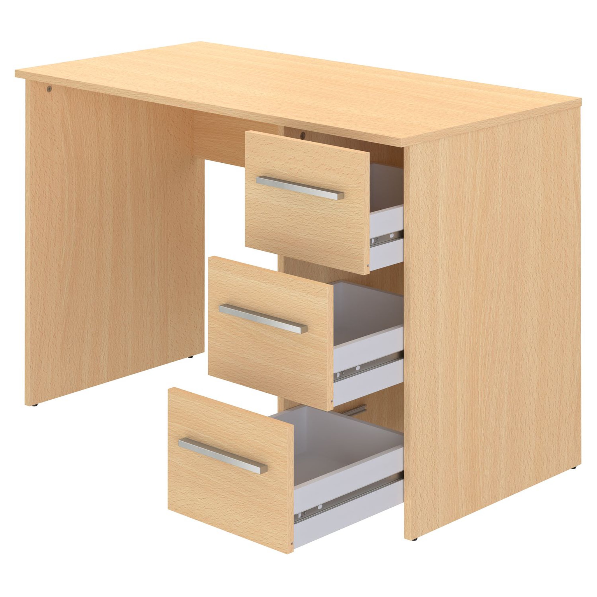 Voir la diapositive 3 : Bureau droit L110 3 tiroirs ANITA