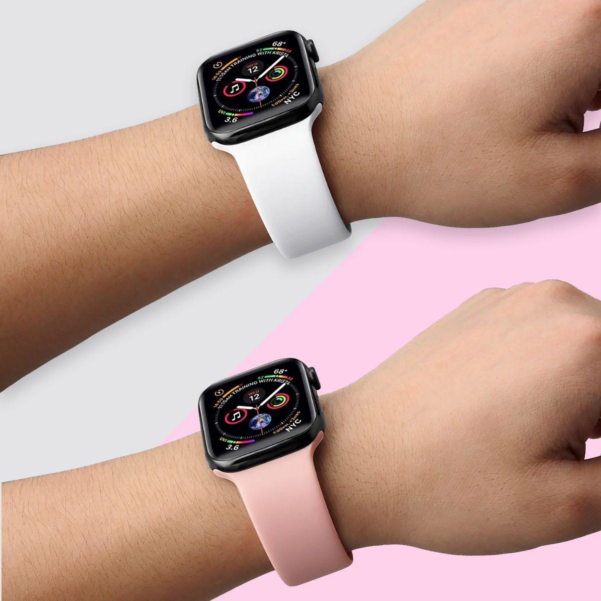 Voir la diapositive 2 : IBROZ Bracelet Apple Watch SoftTouch 38/40/41mm Duo