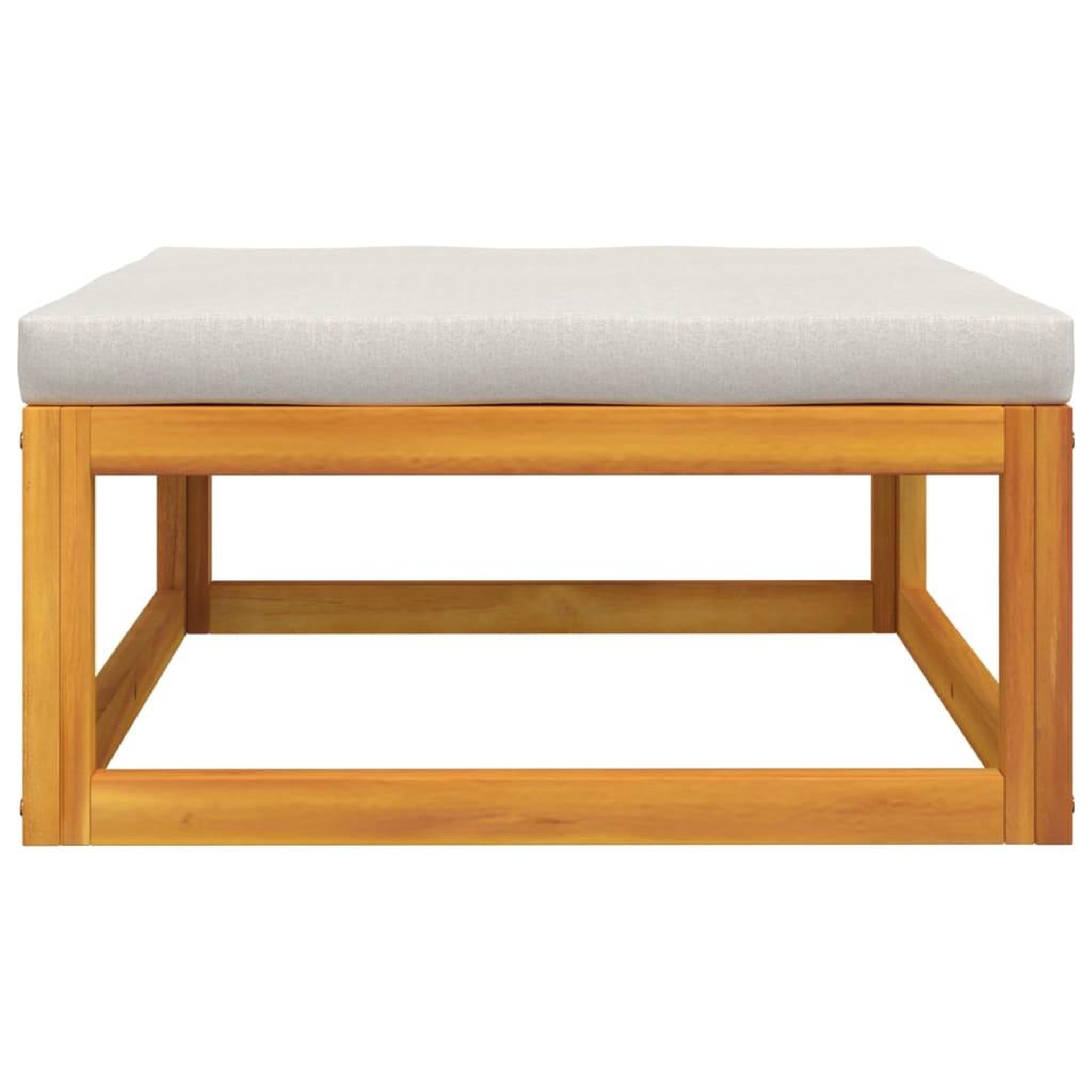 Voir la diapositive 4 : VIDAXL Repose-pied de jardin coussin gris clair bois massif d'acacia