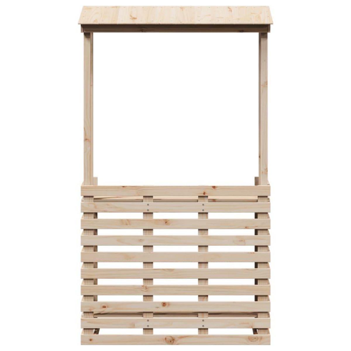 VIDAXL Table de bar d'exterieur et toit 112,5x57x195,5 cm bois massif