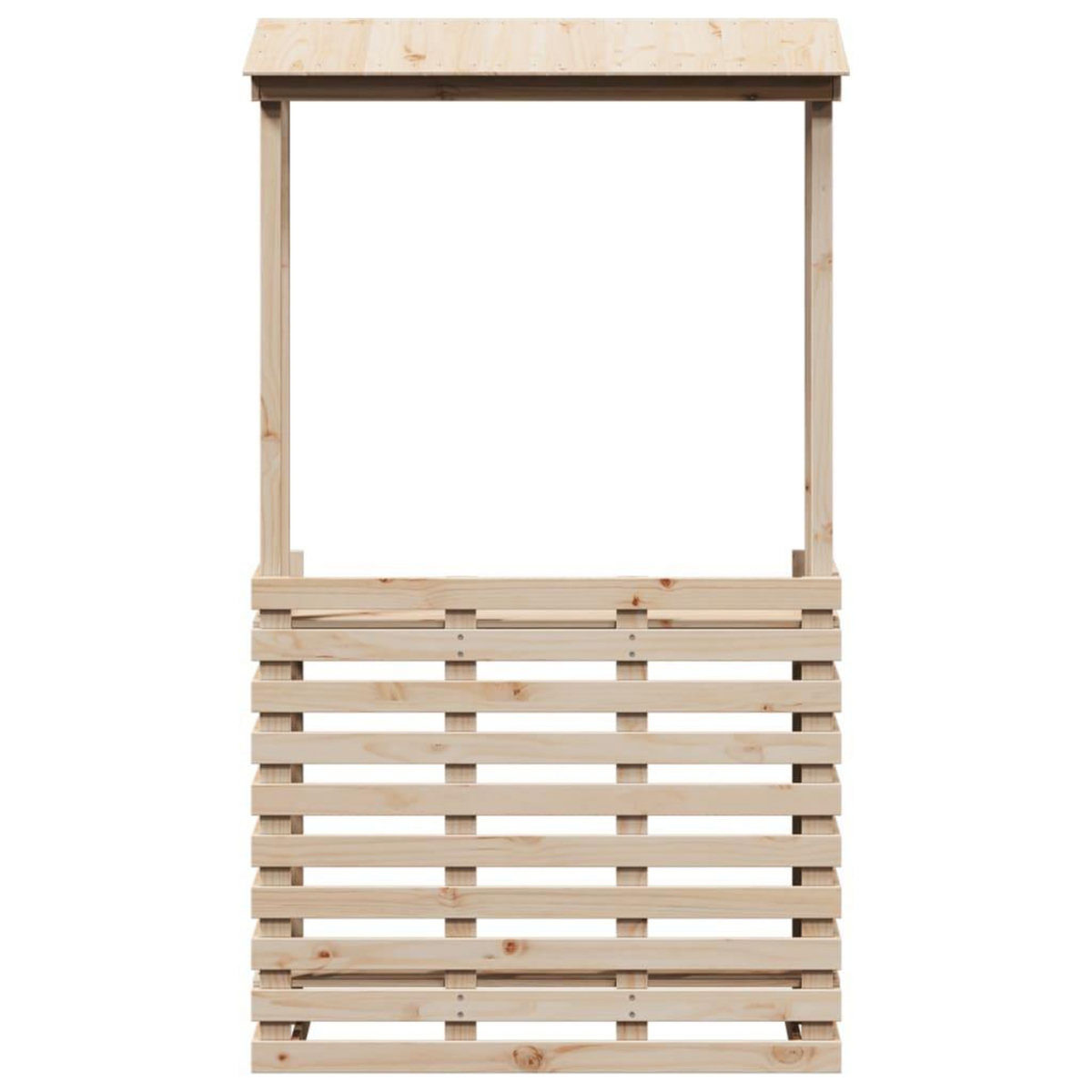 VIDAXL Table de bar d'exterieur et toit 112,5x57x195,5 cm bois massif
