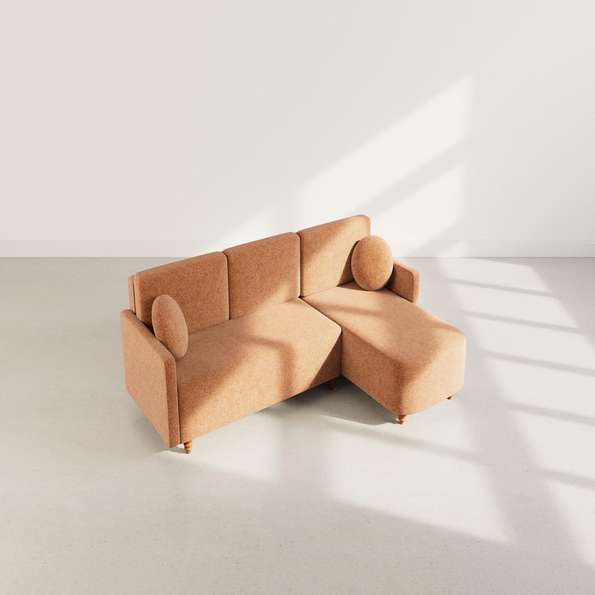 BEST MOBILIER Calypso - canapé d'angle réversible 4 places convertible avec coffre en tissu