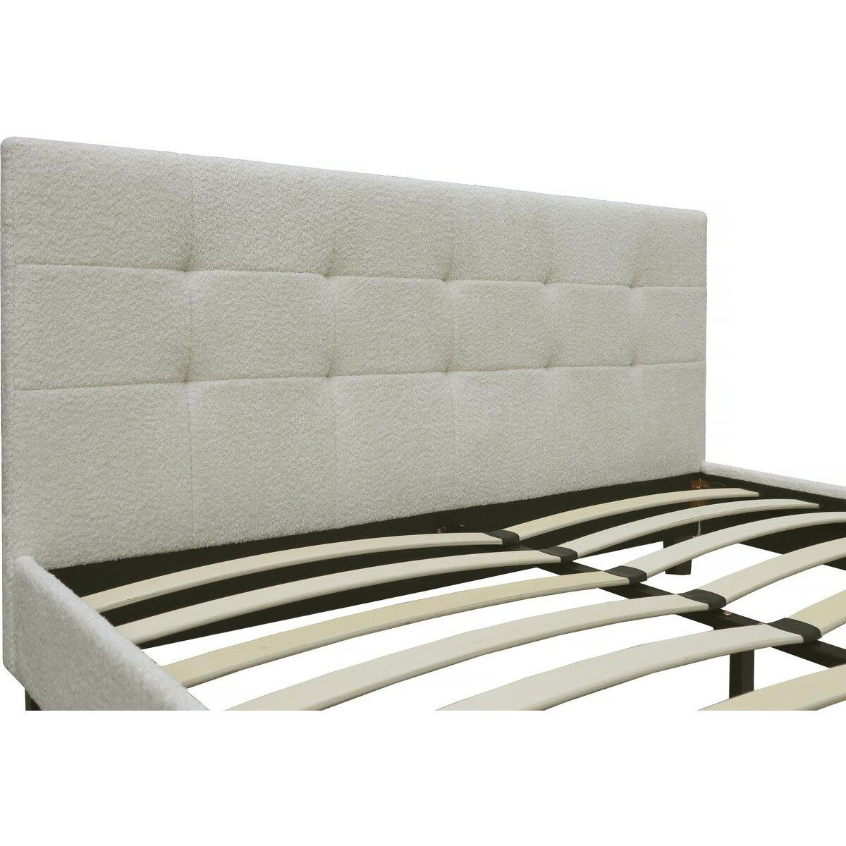 Habitat et Jardin Lit tissu bouclette  Julia  140x190cm - Crème