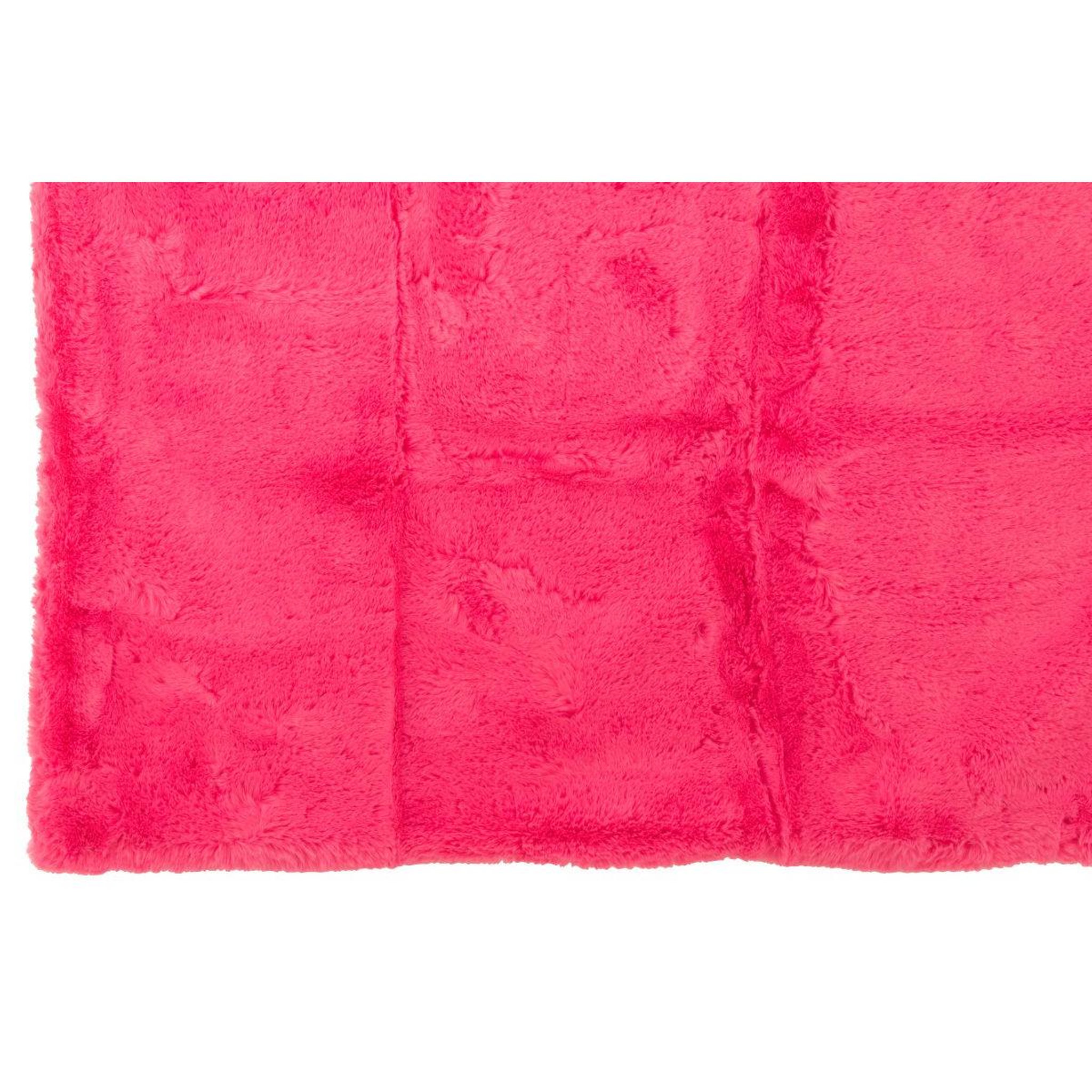 Voir la diapositive 4 : J-LINE Plaid imitation fourrure  cutie  130x180cm rose fluo