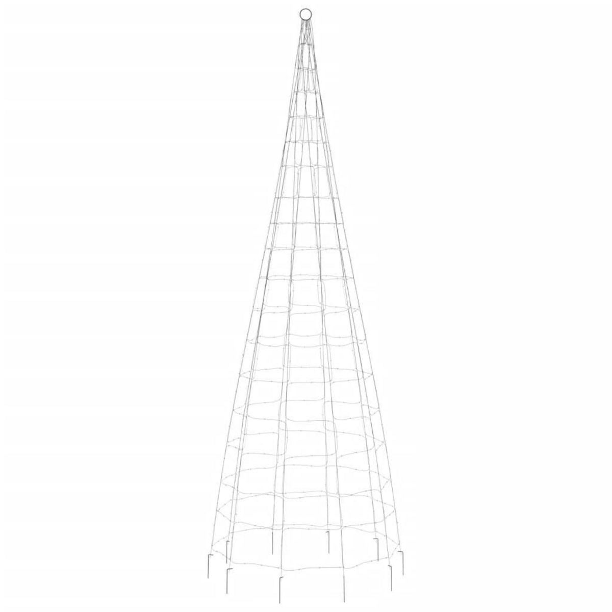 VIDAXL Sapin de Noël a LED sur mat de drapeau 550 LED blanc 300 cm