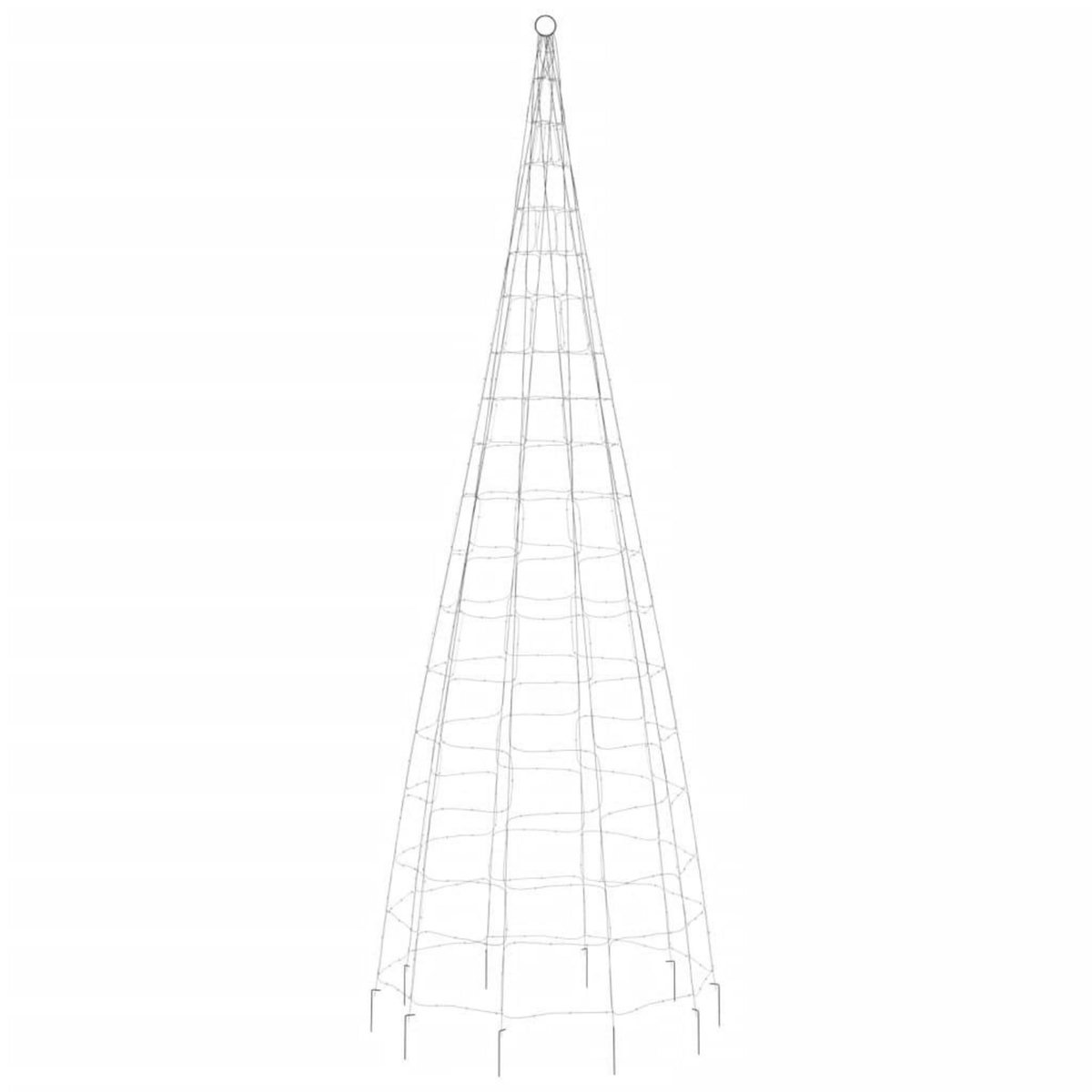 VIDAXL Sapin de Noël a LED sur mat de drapeau 550 LED blanc 300 cm