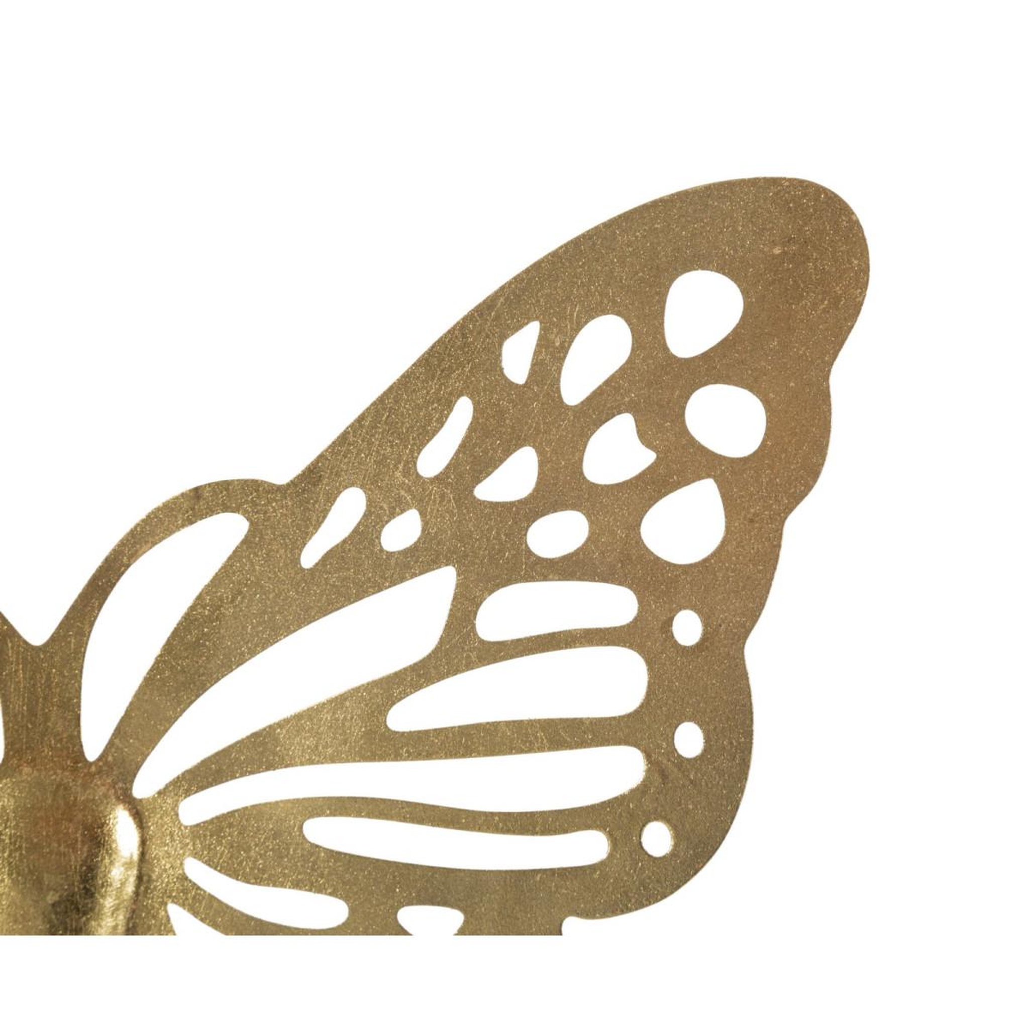 Voir la diapositive 2 : Paris Prix Décoration murale en métal  butterfly uni  43cm or
