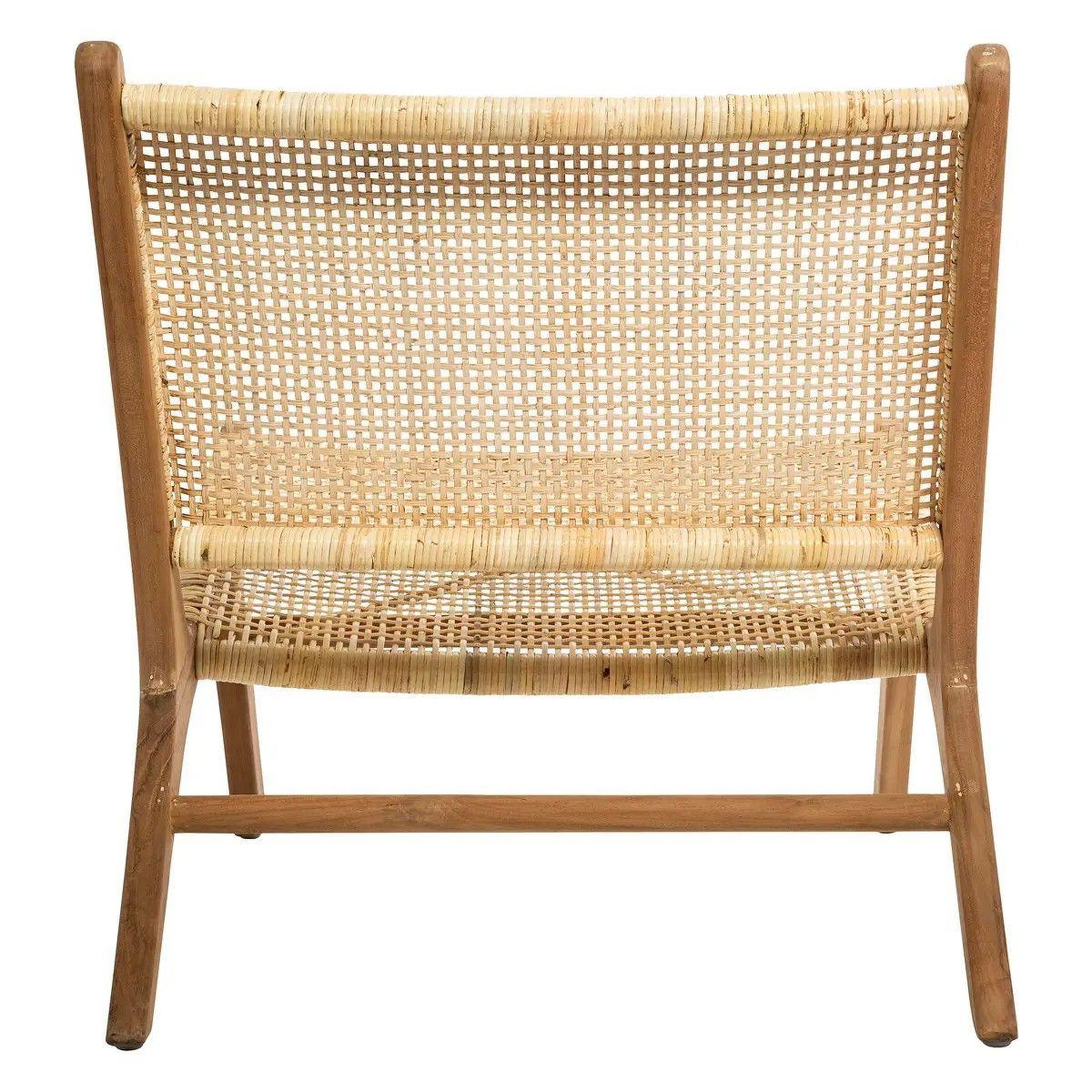 Voir la diapositive 3 : ATMOSPHERA Fauteuil en teck & rotin  timor  80cm naturel