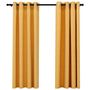 Voir la diapositive 2 : VIDAXL Rideaux occultants Aspect lin a œillets 2 pcs Jaune 140x175 cm