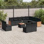 Voir la diapositive 1 : VIDAXL Salon de jardin avec coussins 13 pcs noir resine tressee