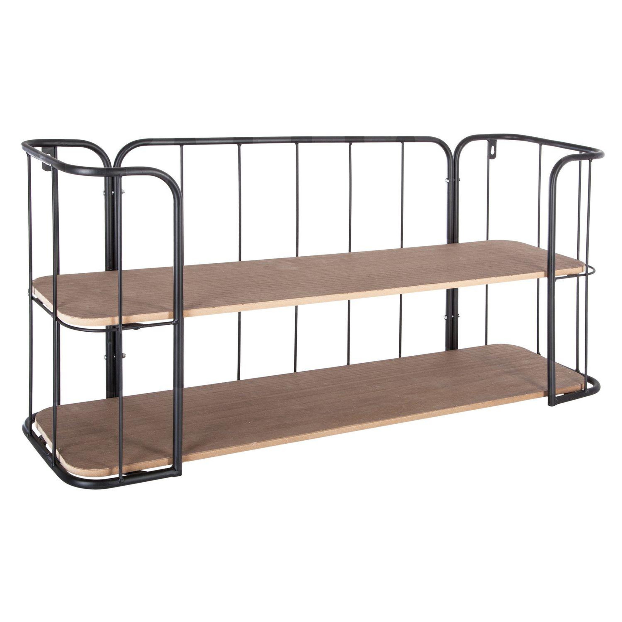 Voir la diapositive 1 : ATMOSPHERA Etagère murale industrielle Ygor - L. 75 x H. 36 cm - Noir