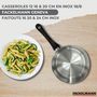 Voir la diapositive 2 : Fackelmann Set de 3 casseroles 12 16 20 cm en inox et 3 faitouts inox 16, 20 et 24 cm et 6 ustensiles Fackelmann Geneva