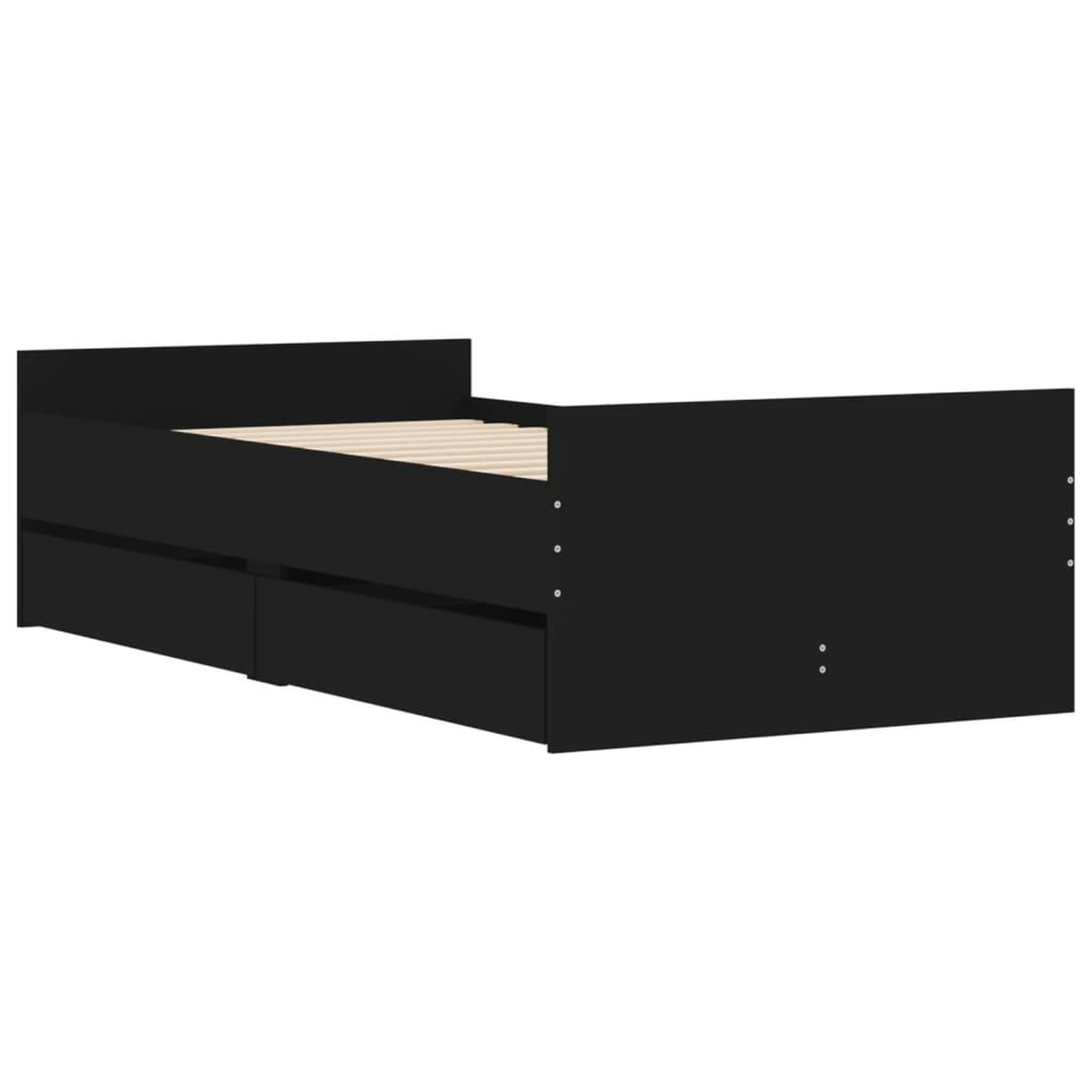 Voir la diapositive 3 : VIDAXL Cadre de lit sans matelas noir 75x190 cm