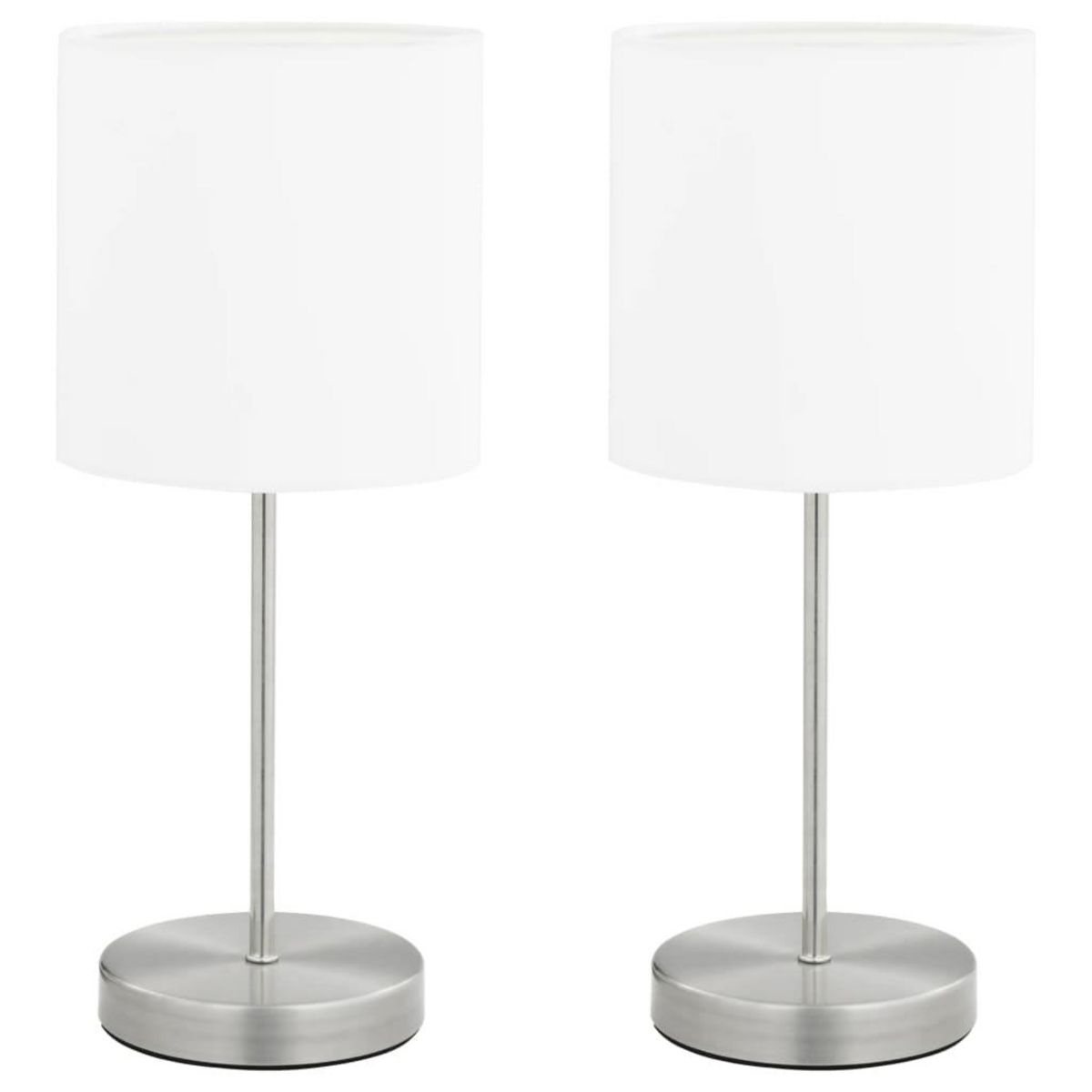 VIDAXL Lampes de table 2 pcs Bouton tactile Blanc E14