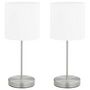 Voir la diapositive 2 : VIDAXL Lampes de table 2 pcs Bouton tactile Blanc E14