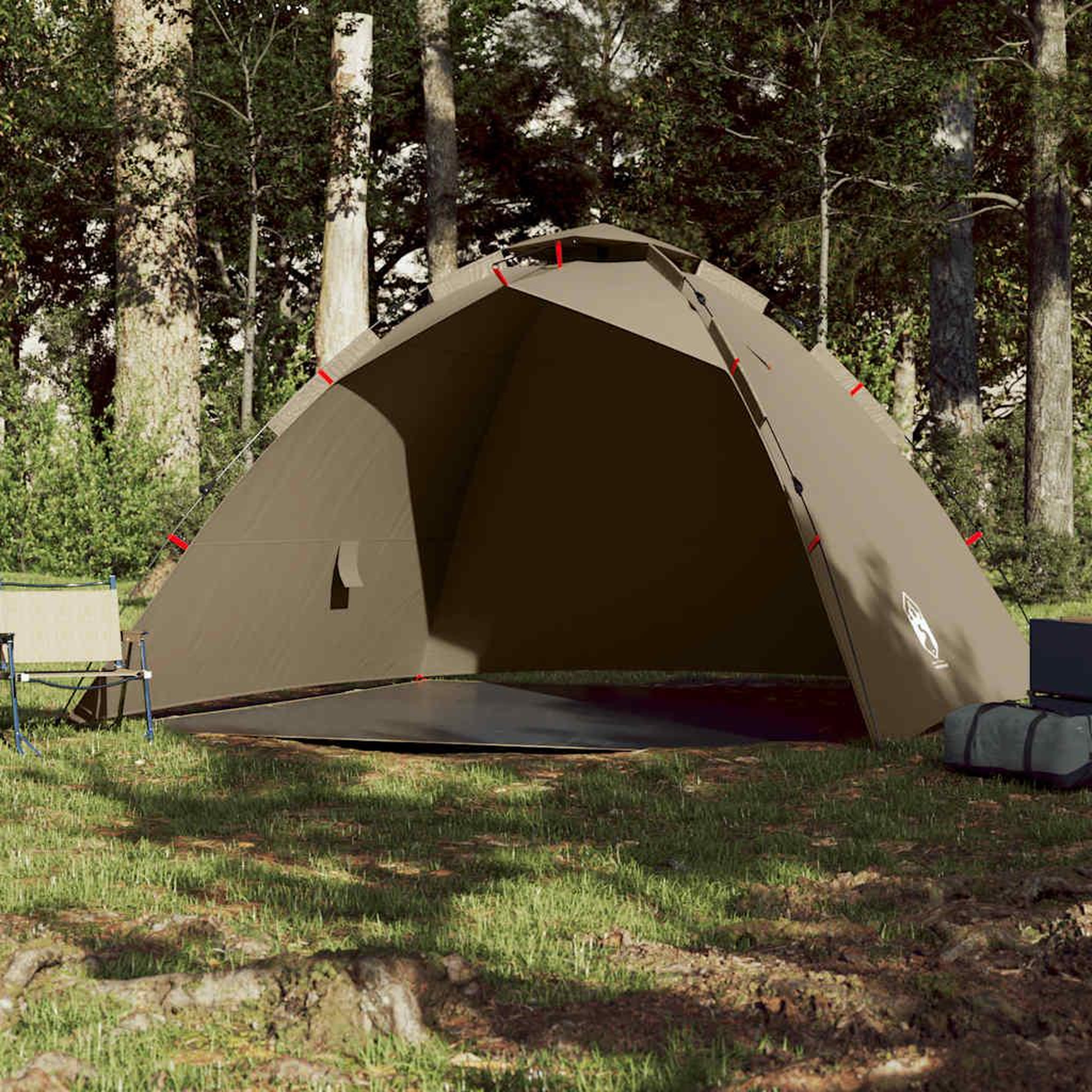 Voir la diapositive 3 : VIDAXL Tente de peche 4 personnes marron liberation rapide