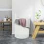 Voir la diapositive 2 : HOMCOM Panier à linge 36L corbeille à linge pliable portable en coton 2 poignées blanc crème