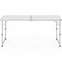 Voir la diapositive 5 : ID MARKET Table de camping pliante réglable en hauteur 160 cm et 6 tabourets blancs