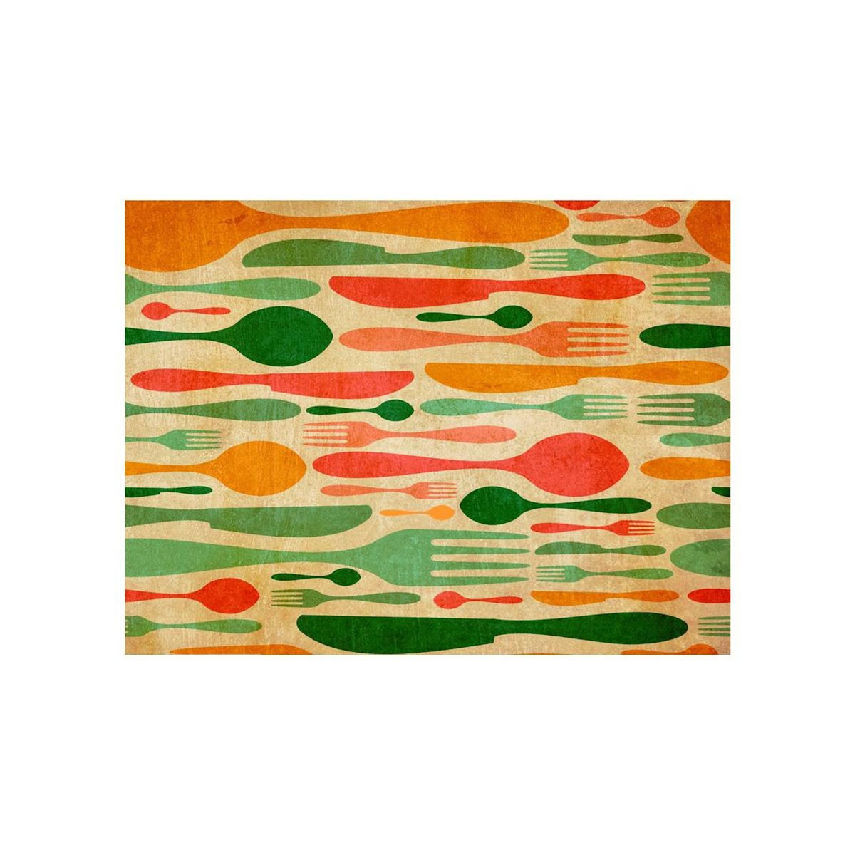Paris Prix Papier Peint  Couverts en Vert & Orange