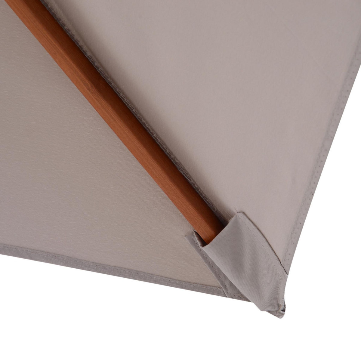 OUTSUNNY Parasol rectangulaire inclinable bois polyester haute densité 2L x 1,5l x 2,3H m gris clair